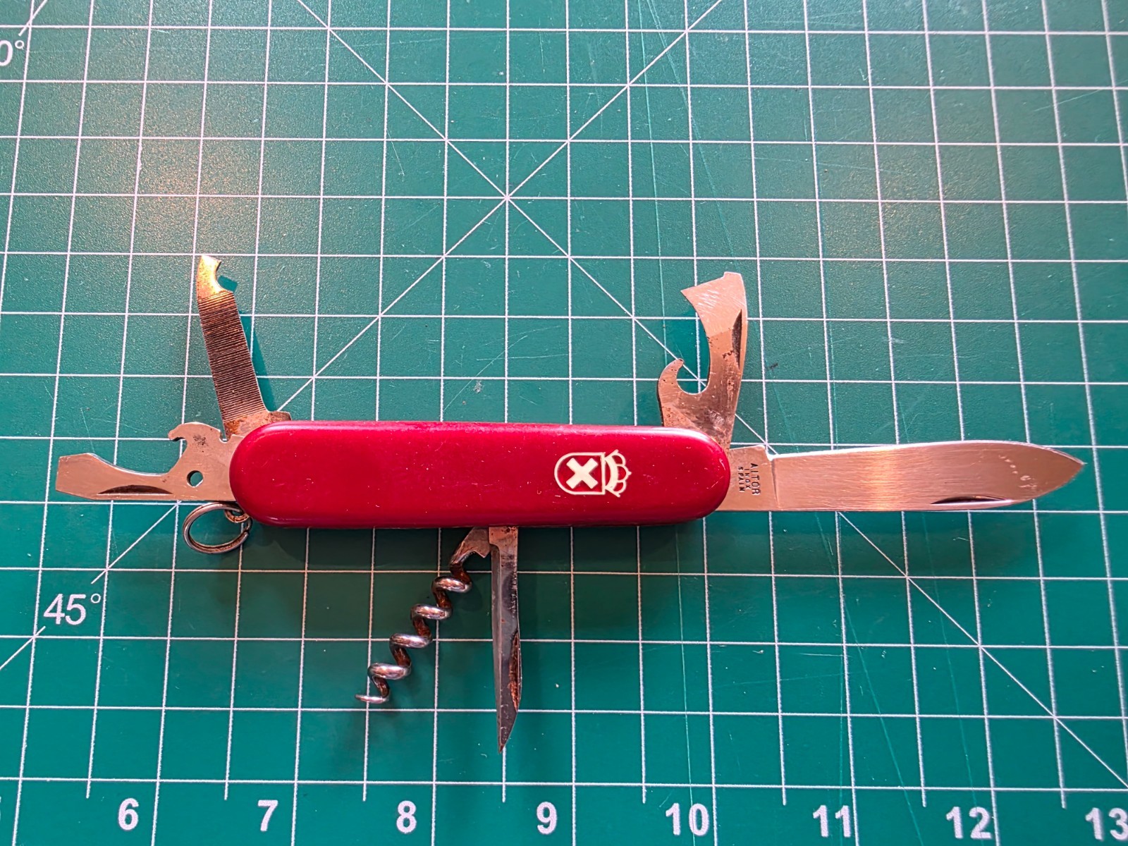 Vintage – AITOR – Spain Inox Multi Tool Pocket Knife Red Swiss Army Style Knife