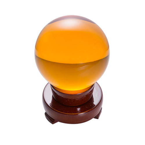 80mm 3.15″ D Quartz Crystal Ball Sphere Wood Stand With Storage