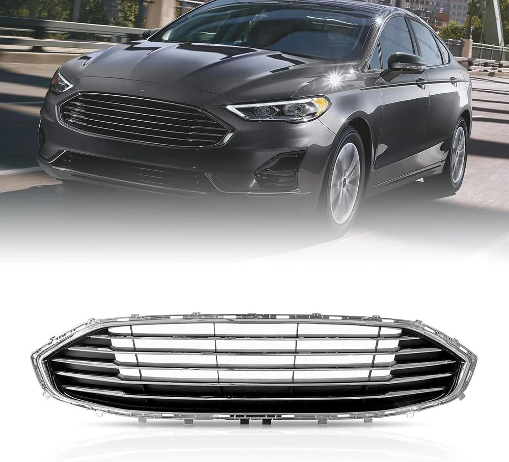 Front Bumper Upper Grille with Chrome for 2019 2020 Ford Fusion KS7Z8200AC KS7Z8
