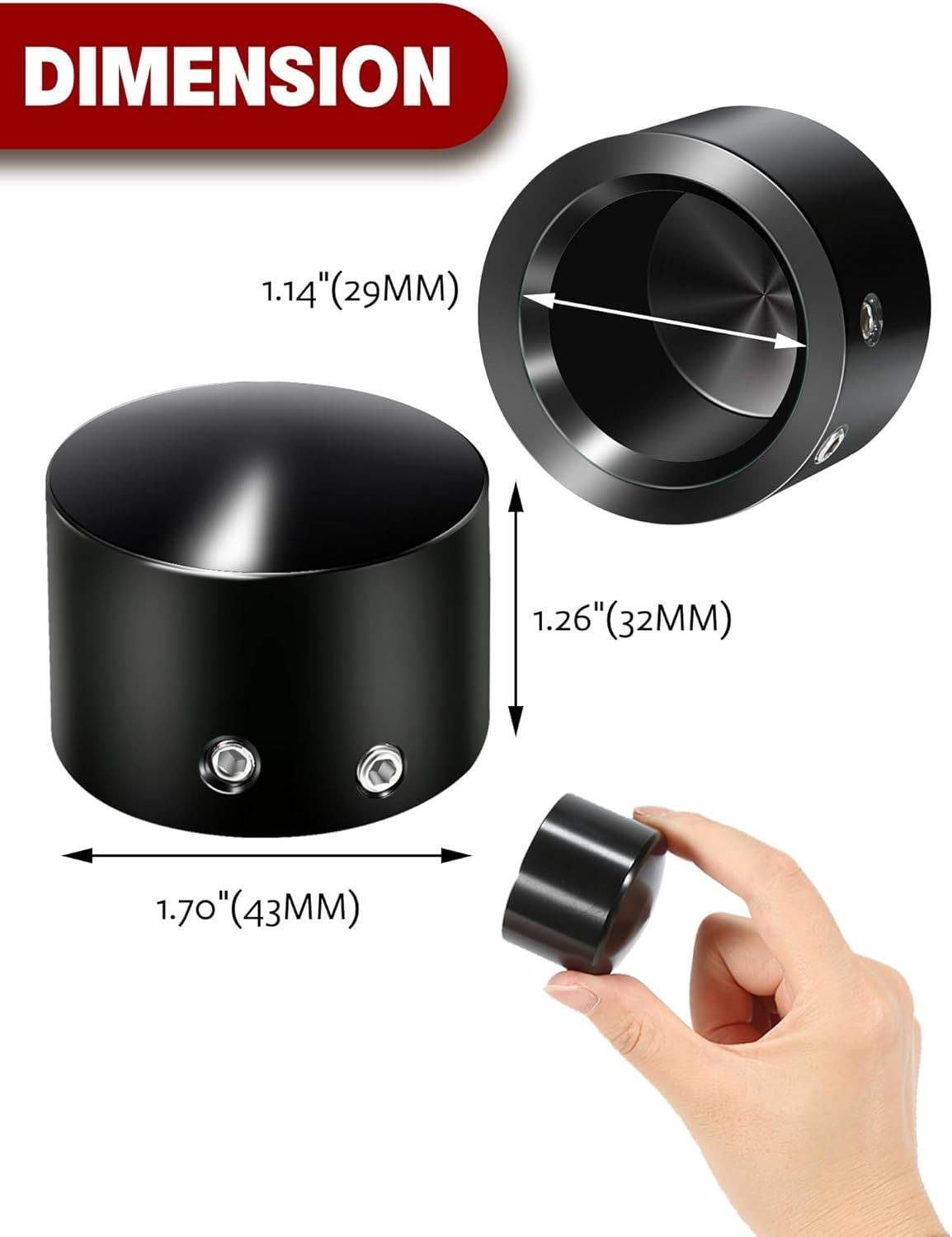 Durable Black Front Axle Caps for Harley Davidson 2002-2023—Easy Installation