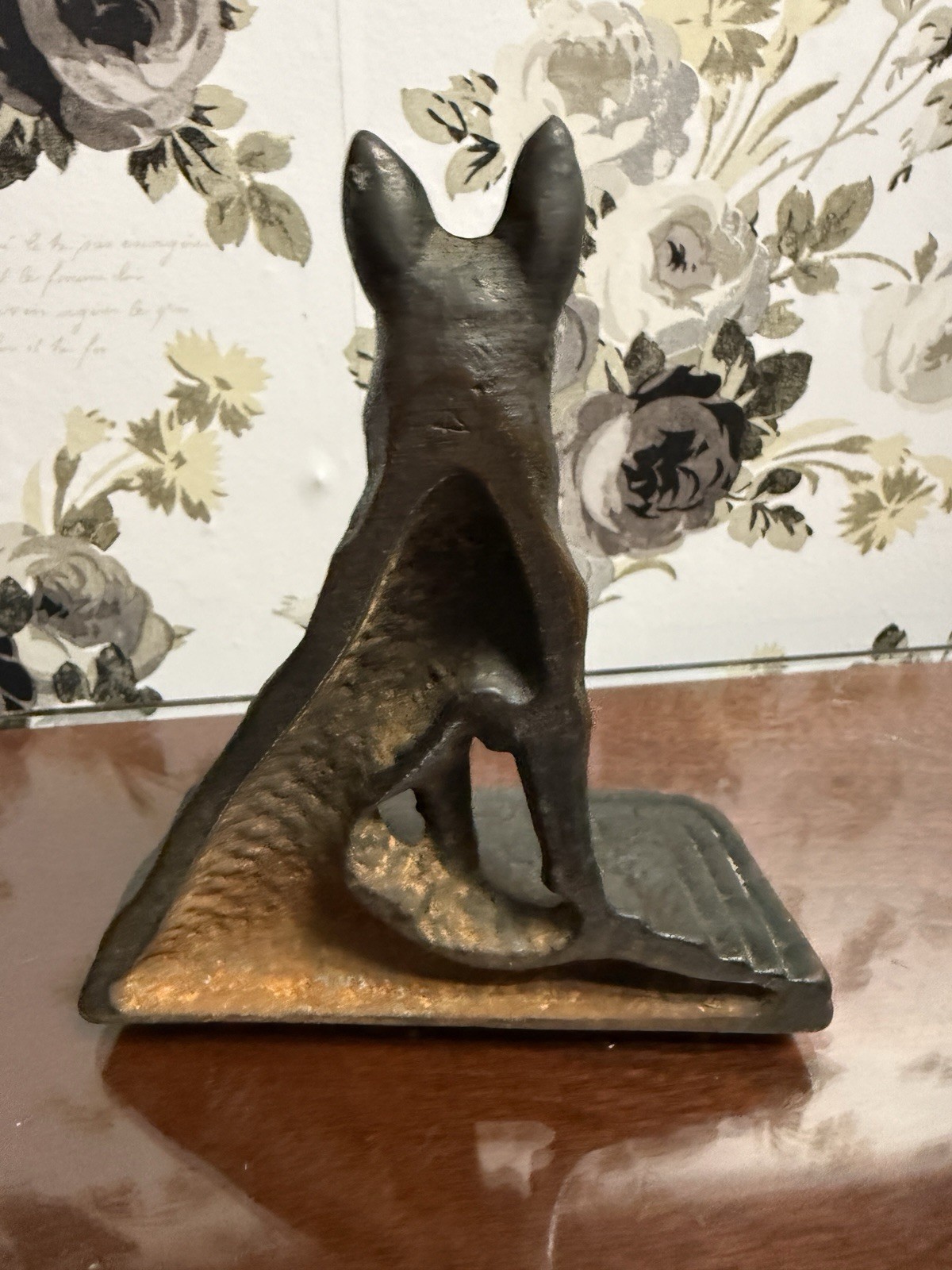 Vintage German Shepherd Book Ends Caste Heavy Metal Coppery Bronze Finish 5.75”