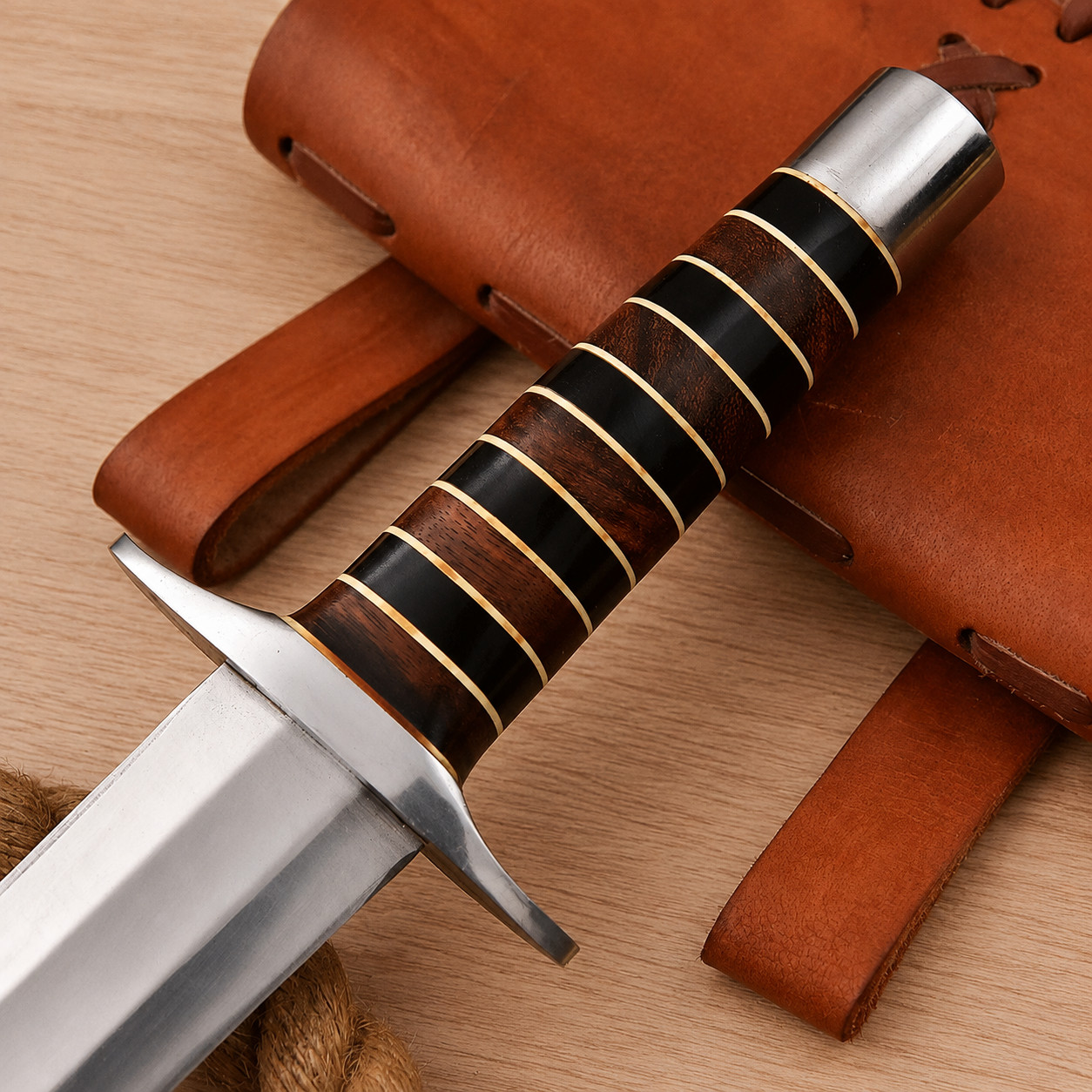 17″ ARKANSAS TOOTHPICK Custom Handmade D2-Tool Steel DAGGER KNIFE W/Sheath 2405