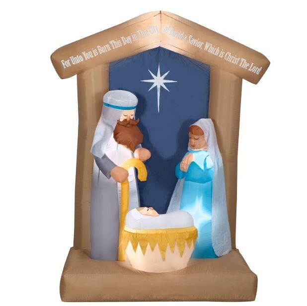 Gemmy Airblown Inflatable Nativity Scene, 6.5 Feet #115722 New