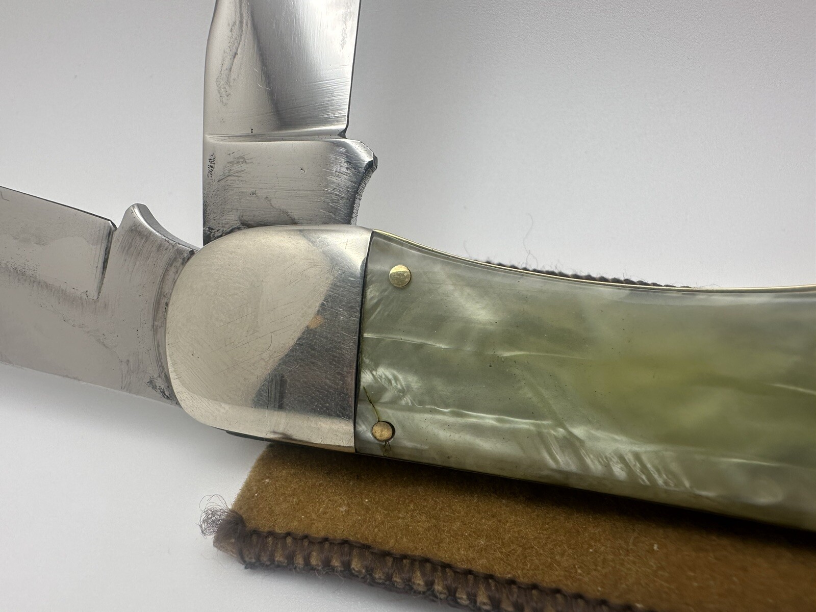 RARE! Vtg CRAFTSMAN USA 2 Blade Folding Hunter Knife W/Mother of Pearl Handles