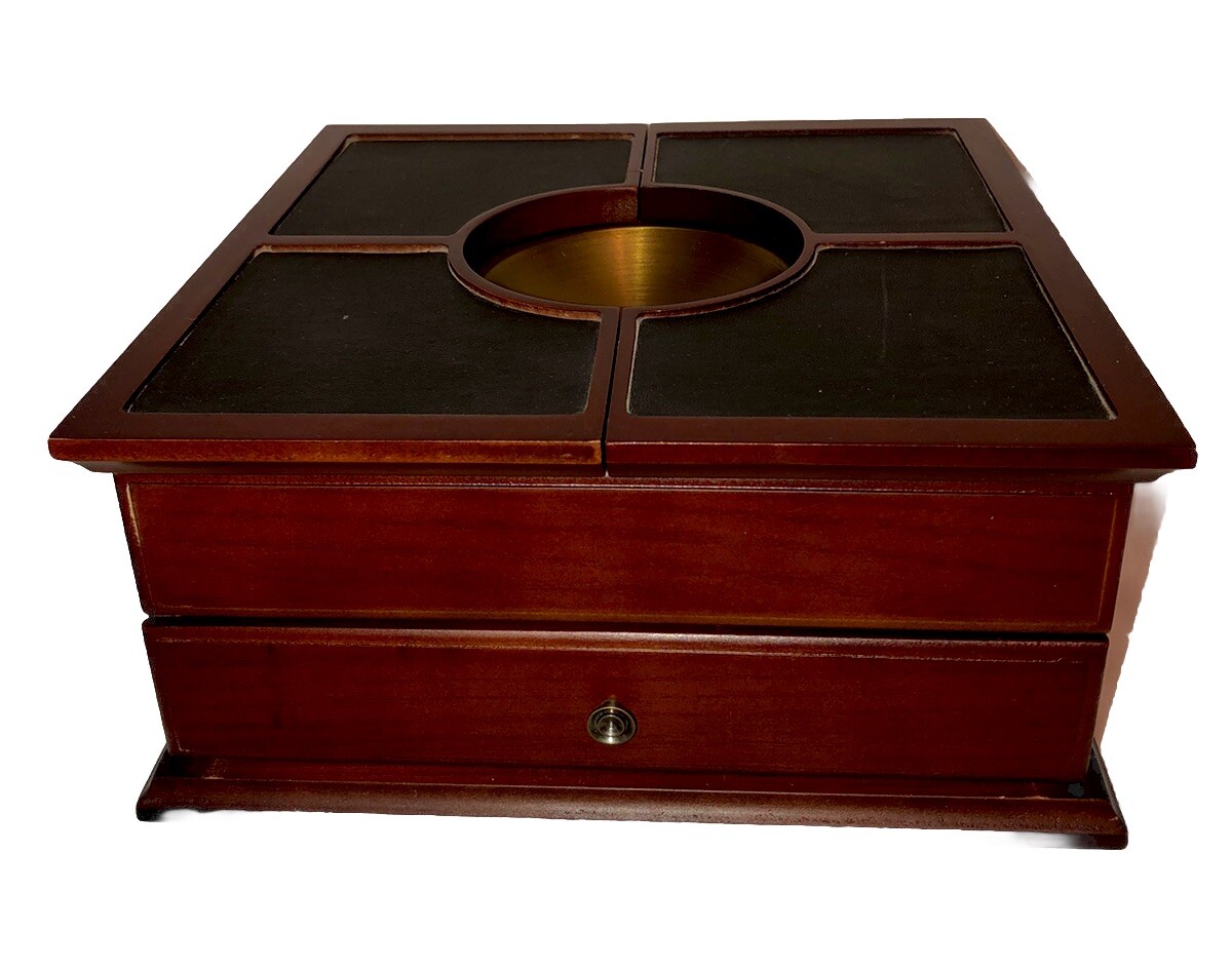 Bombay Company 😊 Wooden Valet Jewelry Box Tray Convertible Top & Drawer