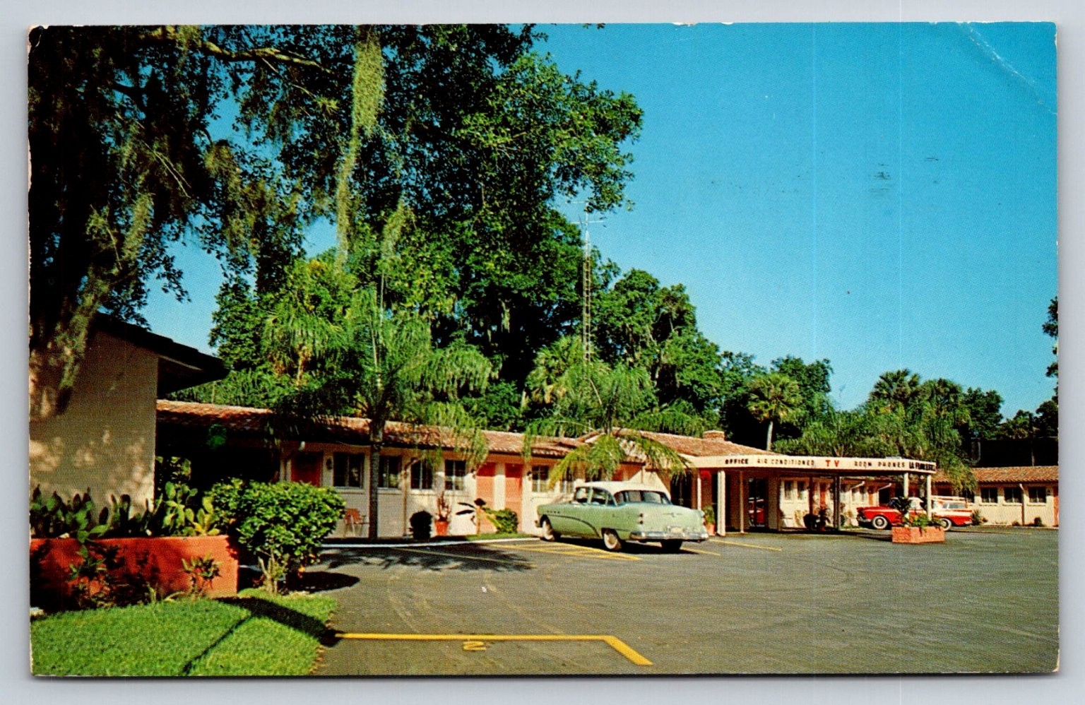 La Floresta Motel Daytona Beach FL Postcard Vintage 1960s Chrome Cars