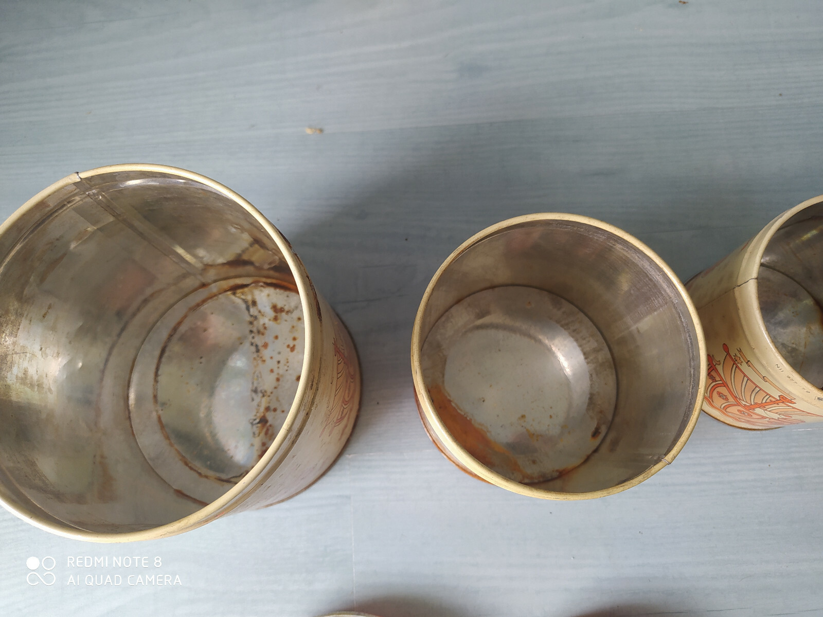 Vintage 60′- 70’ties Tin Box Tea Coffee Canisters Set of 4 boxes