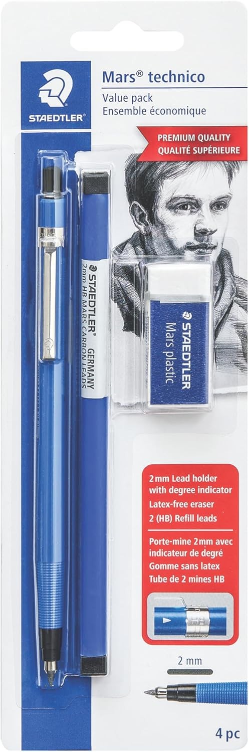 Staedtler Mars Technical Mechanical Pencil Set, Blue, (788 SBK4)