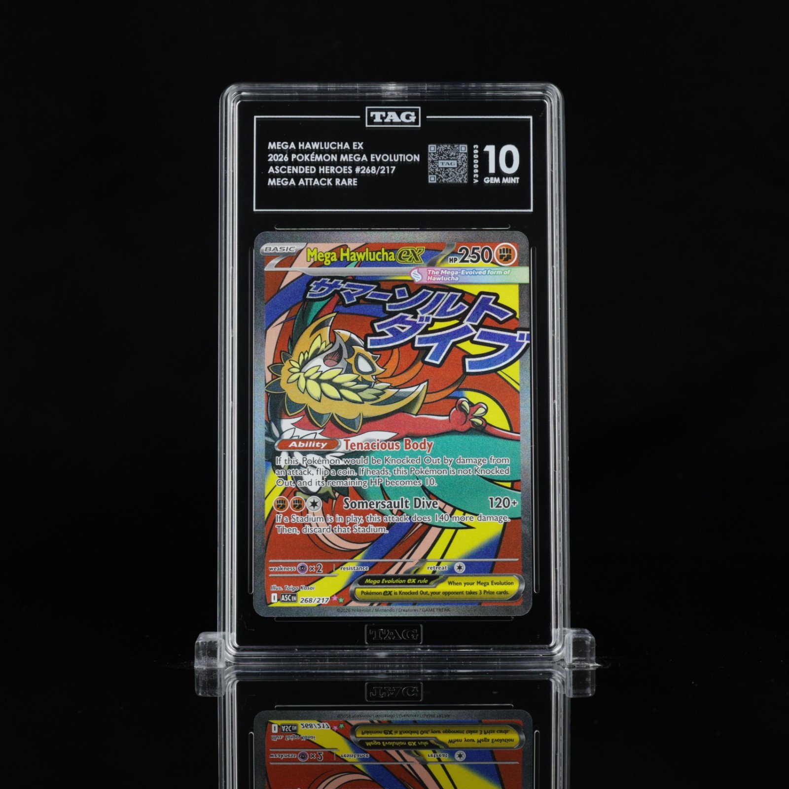 TAG 10 2026 Pokemon Ascended Heroes Mega Hawlucha EX #268/217 Mega Attack Rare