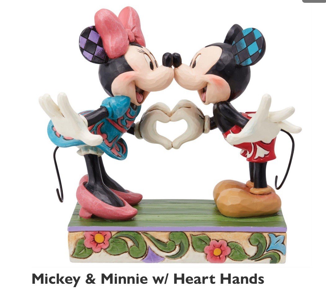 Disney Mickey Minnie Mouse Heart Sign Figurine Love Valentines 4.88”H NIB