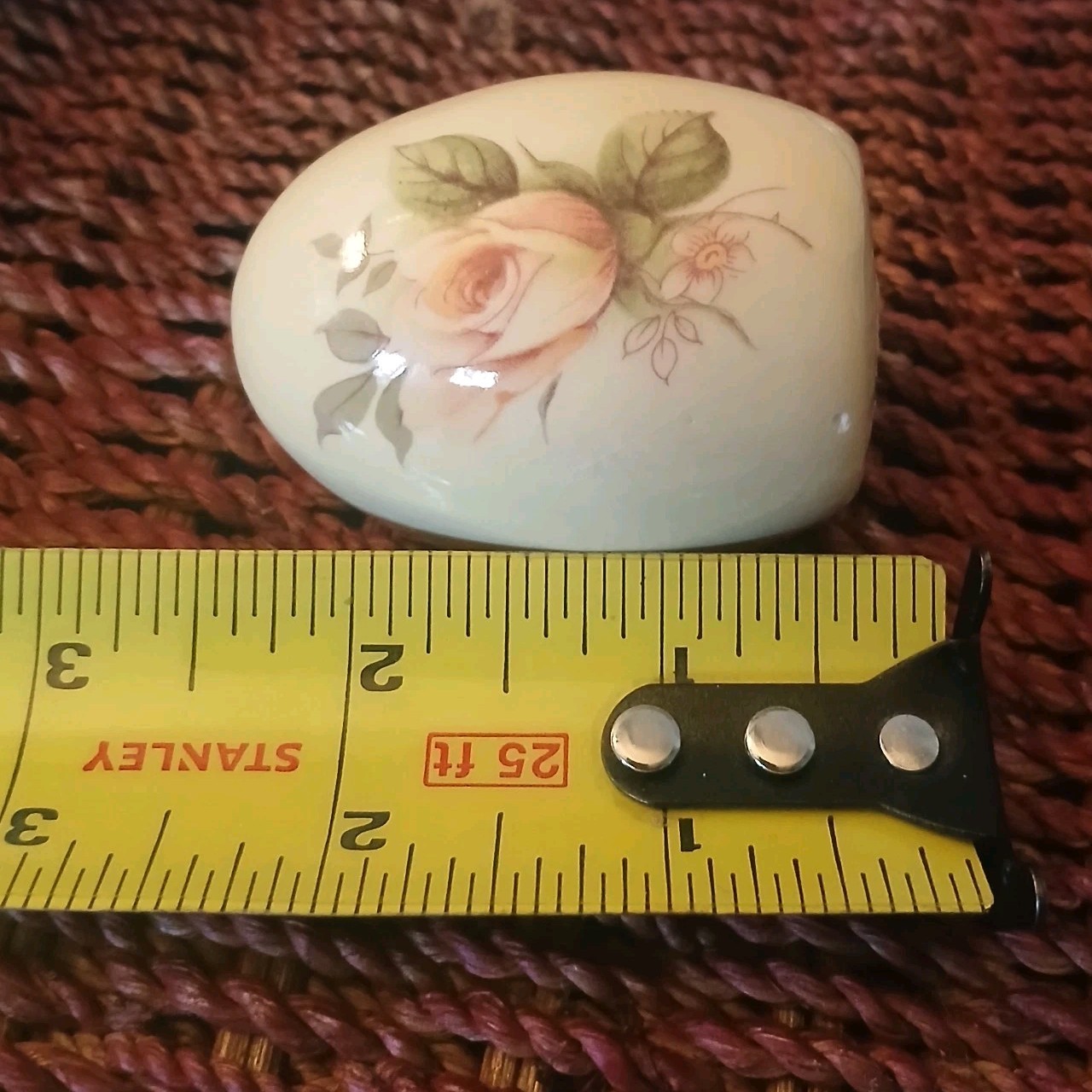 Vintage Hand Painted Porcelain Eggs Cracked Egg Opening Backs Floral Set of 4