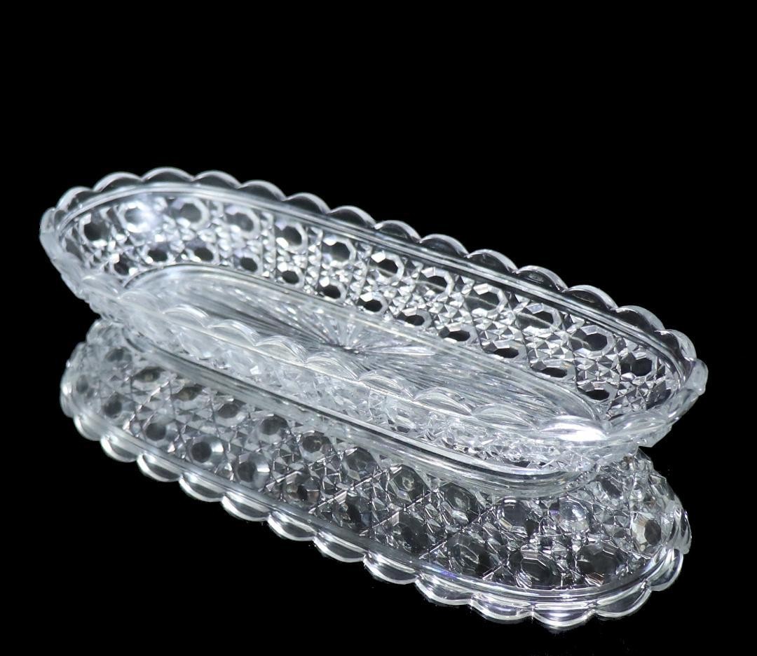 Baccarat Old Baccarat Kiriko Long Plate 25.3cm Diamant Pierrie Engraved