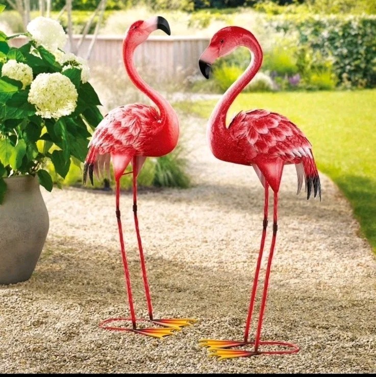 Member’s Mark Metal Flamingo Statues, Set of 2