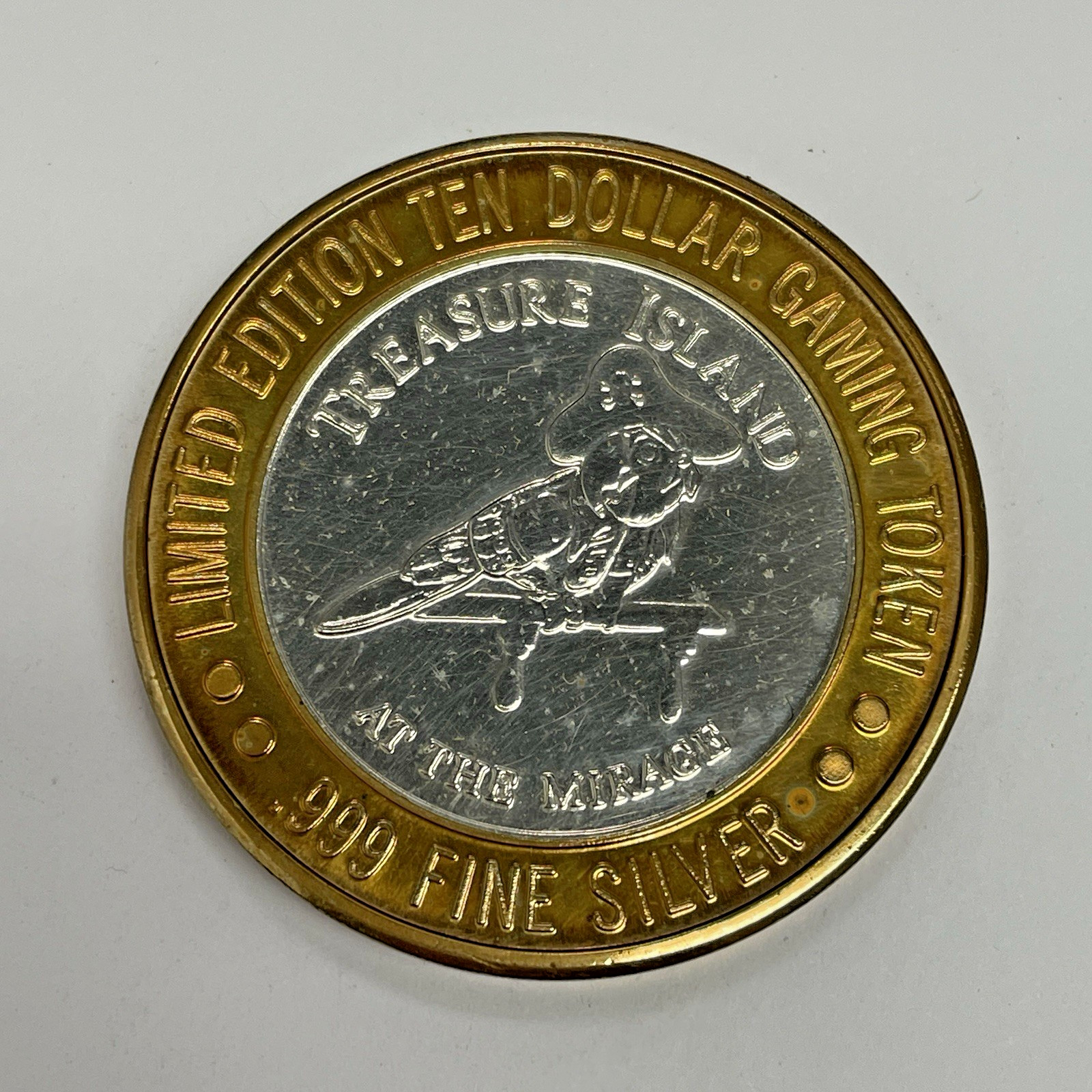 $10 Treasure Island Las Vegas .999 .60 oz Silver Round Token Gaming The Mirage