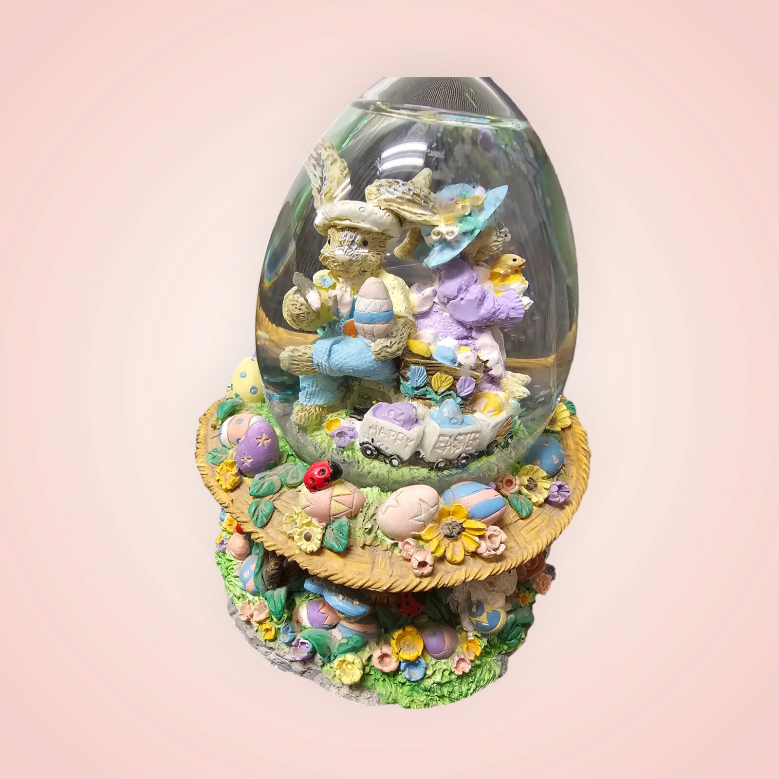 Spring/Easter Globe Musical Parade Peter Cottontail Egg-Shaped Music Snow Globe