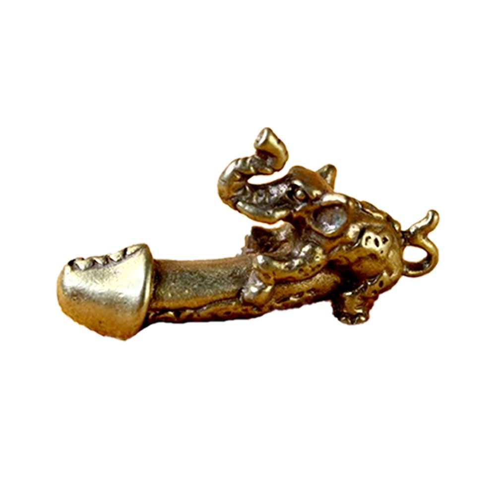 Brass Elephant Key Pendant Figurine Animal Statue Table Home Decoration Decor