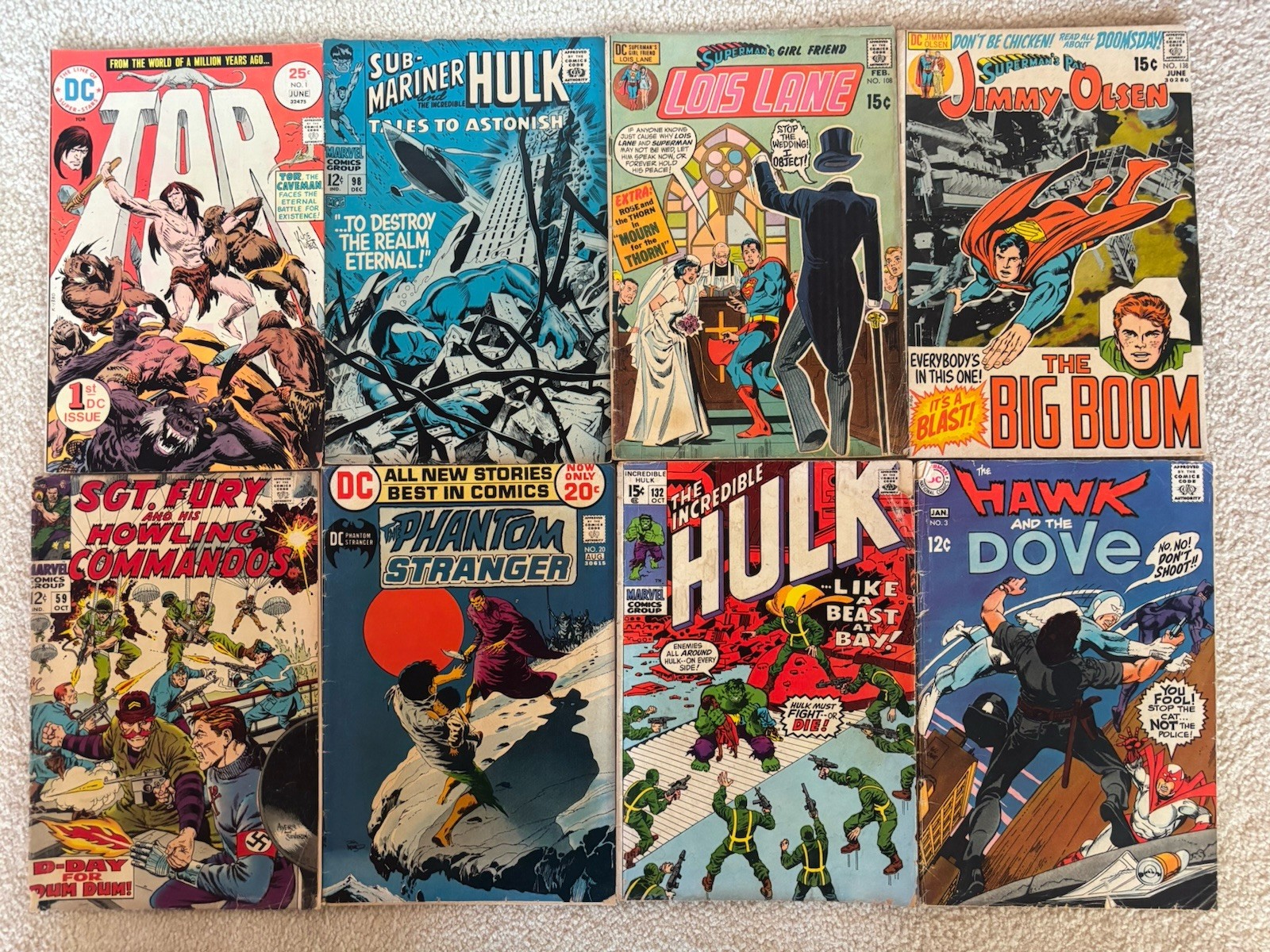 Lot Of 29 Vintage Marvel DC Comic Books All Different 12cents To 35cents
