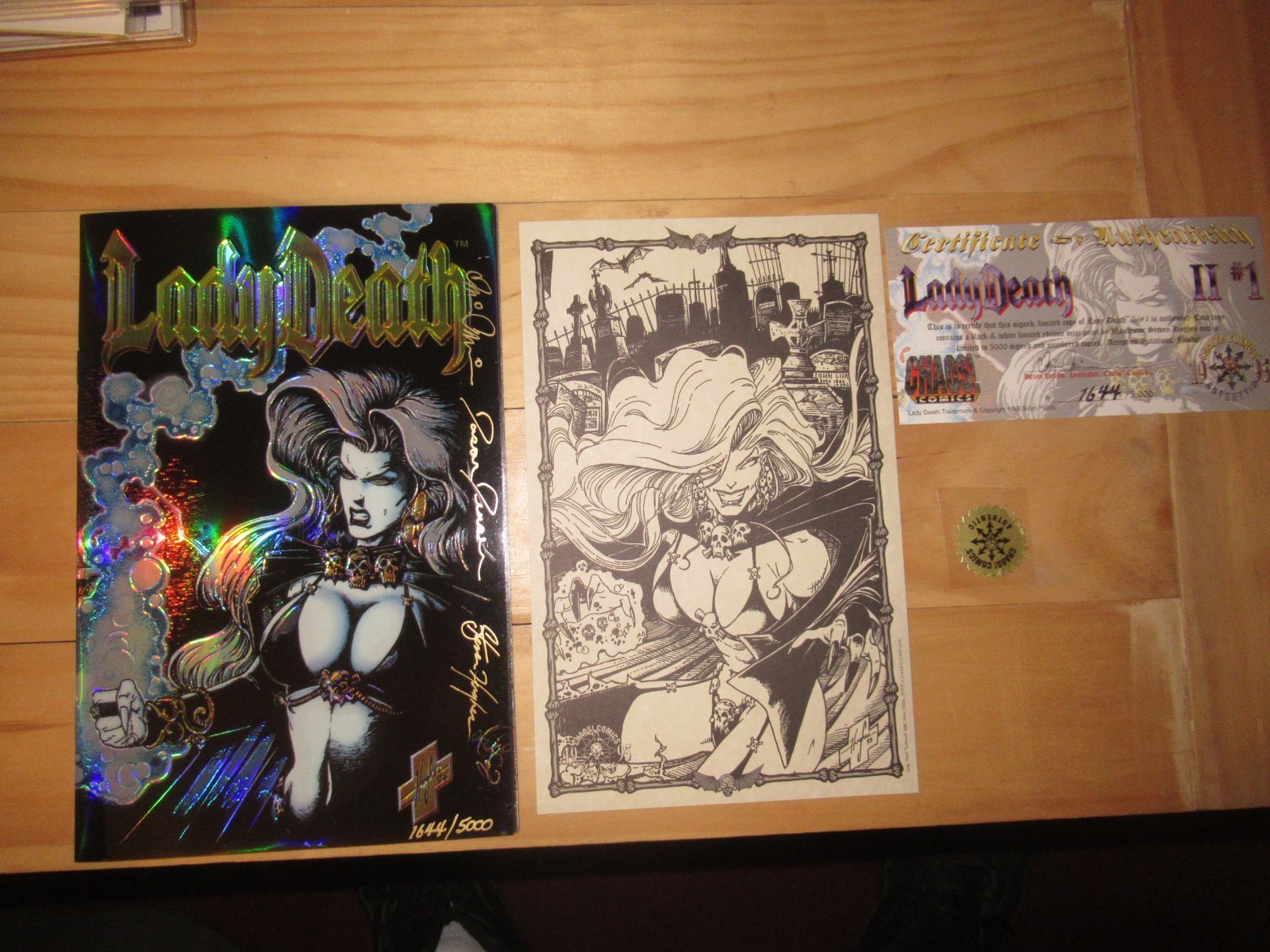 Lady Death II Between Heaven & Hell #1 Signed edition with COA & mini print NM