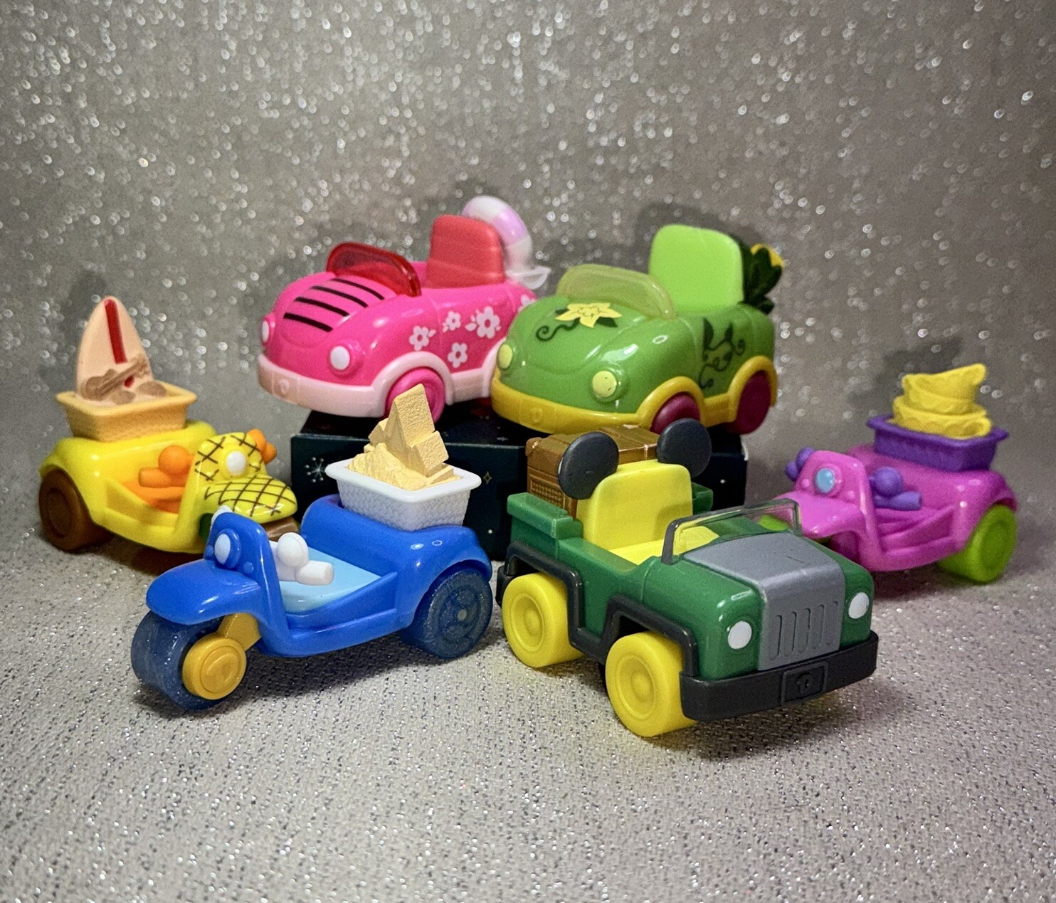 Disney Doorables Let’s Go! Mini Vehicles Cars Lot of 6 – Tiana Stitch Frozen D10