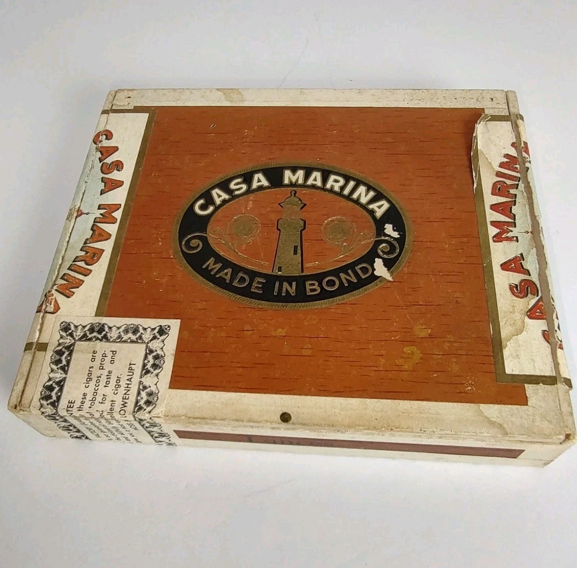 1950s-1960s OLD VINTAGE CIGAR BOX WOODEN WOOD Casa Marina Tampa Florida