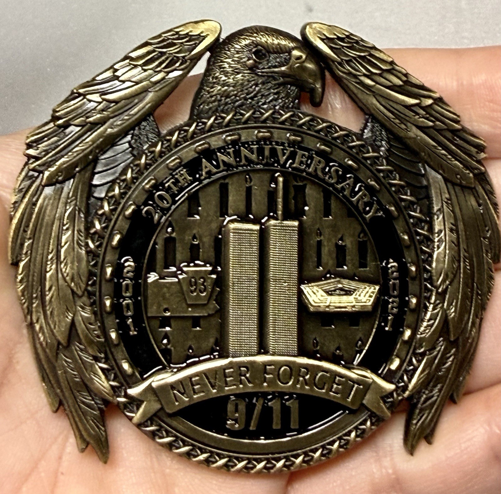 💥Never Forget 9/11 20TH Anniversary Home Of The Free New York Challenge Coin