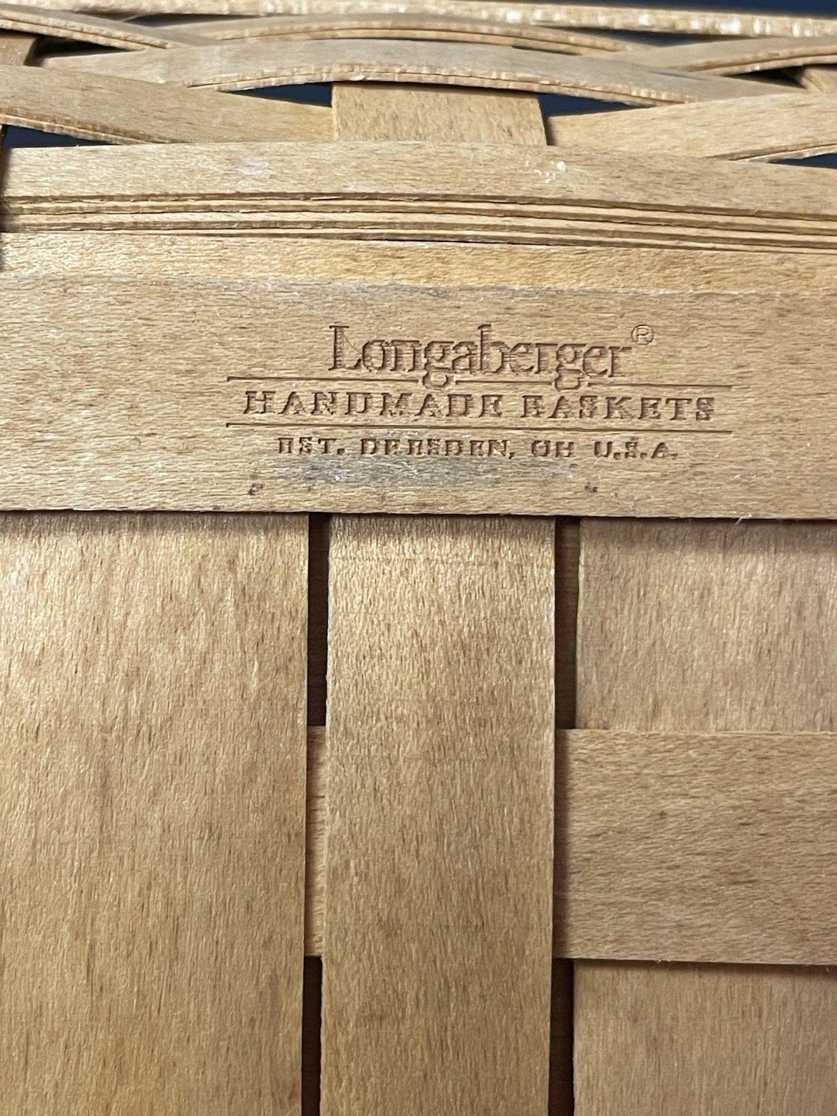 Longaberger Brownie Basket 2005 with Denim Blue Liner & Two Protectors 11”x9.5”