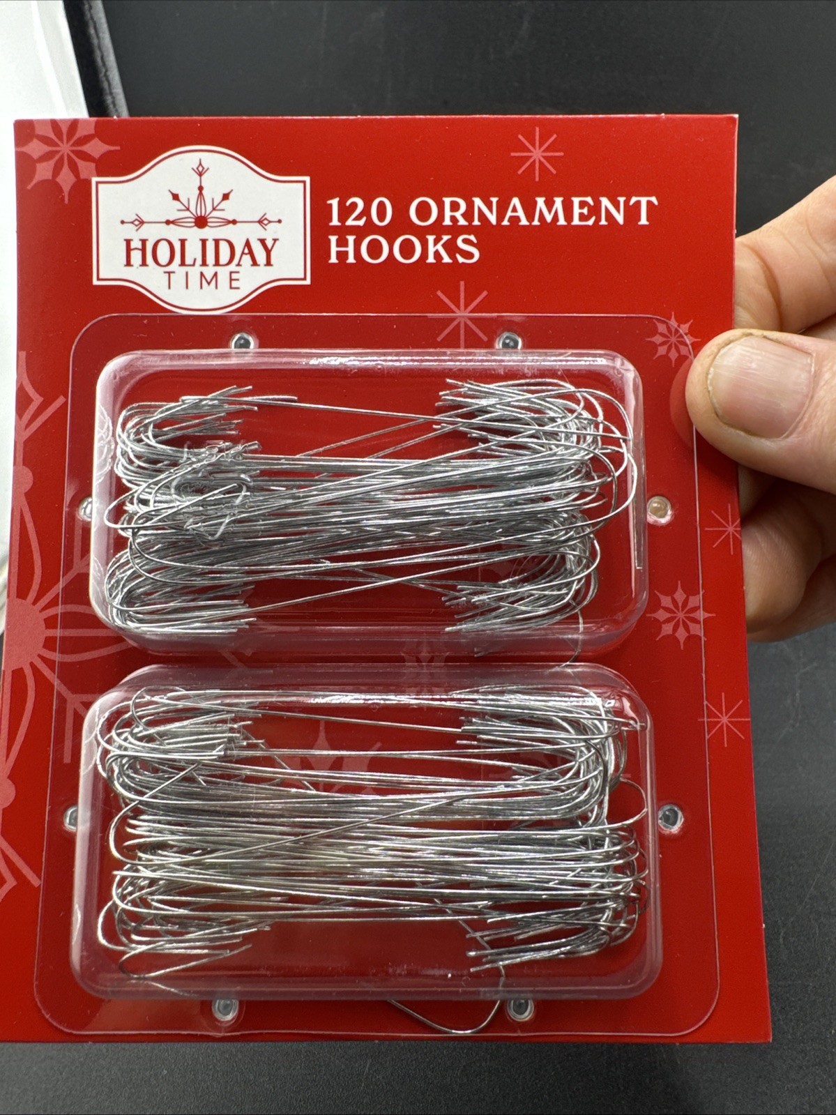 Christmas Tree Ornament Silver Toned Hooks 2 1/2″ Inch 120 Piece Pack