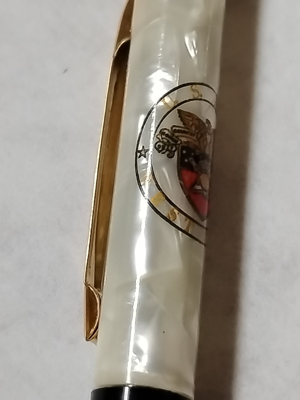 VTG Sheaffer West Point Mechanical Pencil Black White Iridescent Gold Trim #Q1