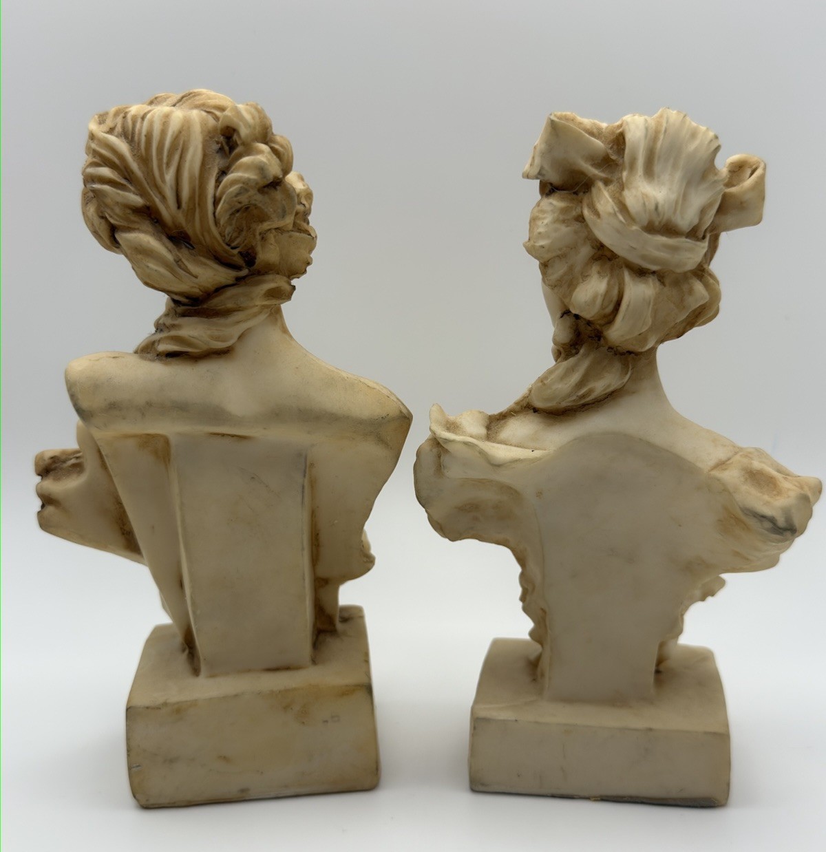 Vintage K’s Collection Resin Woman Bust Figure Set Of 2 5.5” Tall