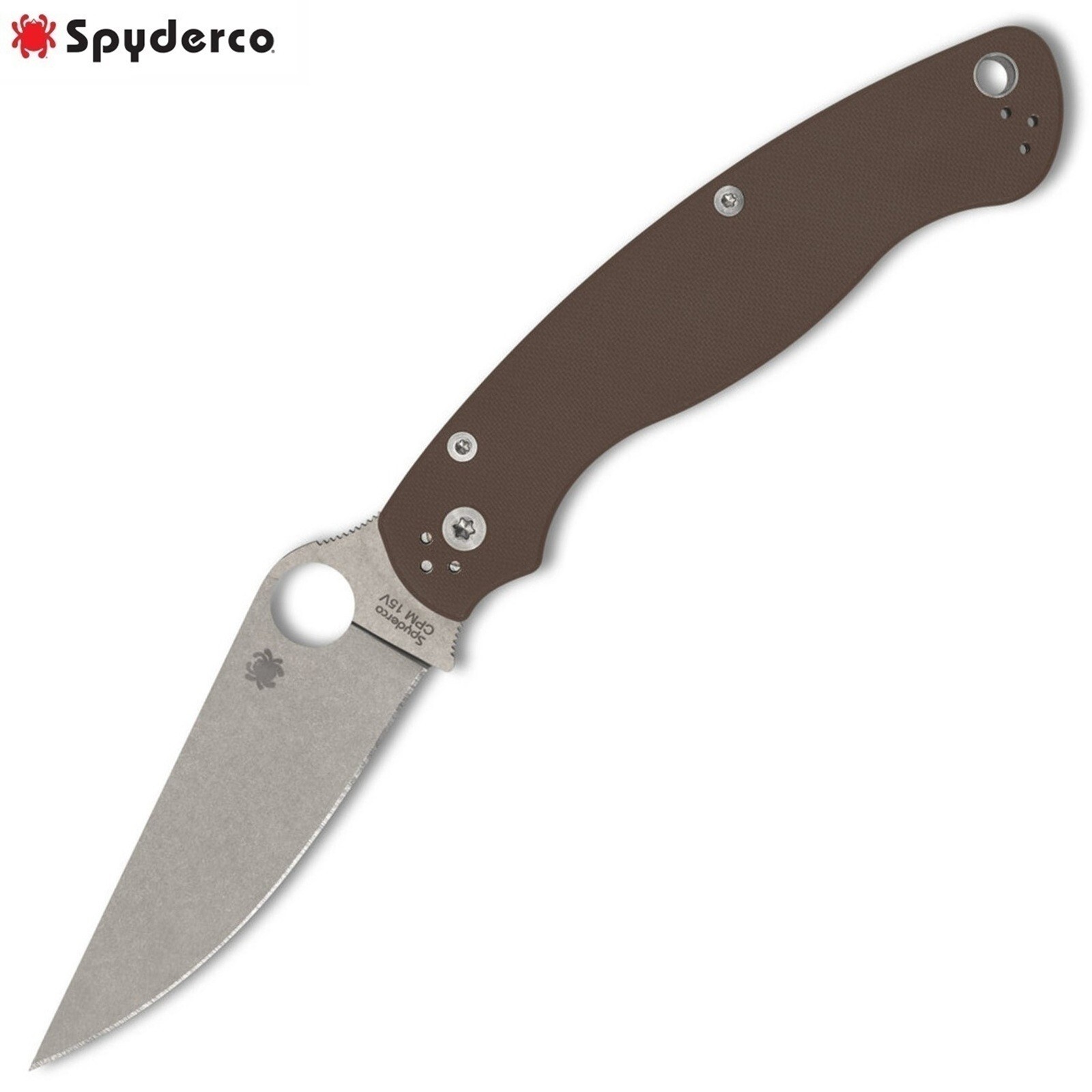 Spyderco Military 2 Sprint Run CPM-15V Plain Blade Brown G10 Handles C36GPBN15V2