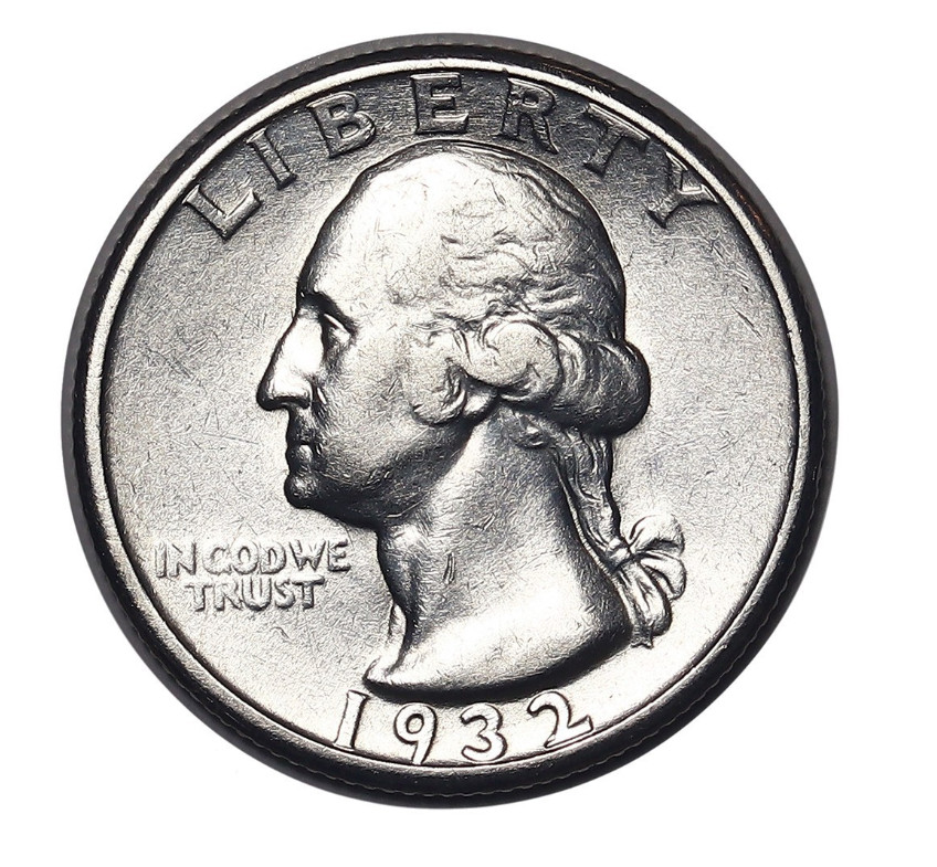1932-D Washington Quarter Key Date First Year Issue, AU+