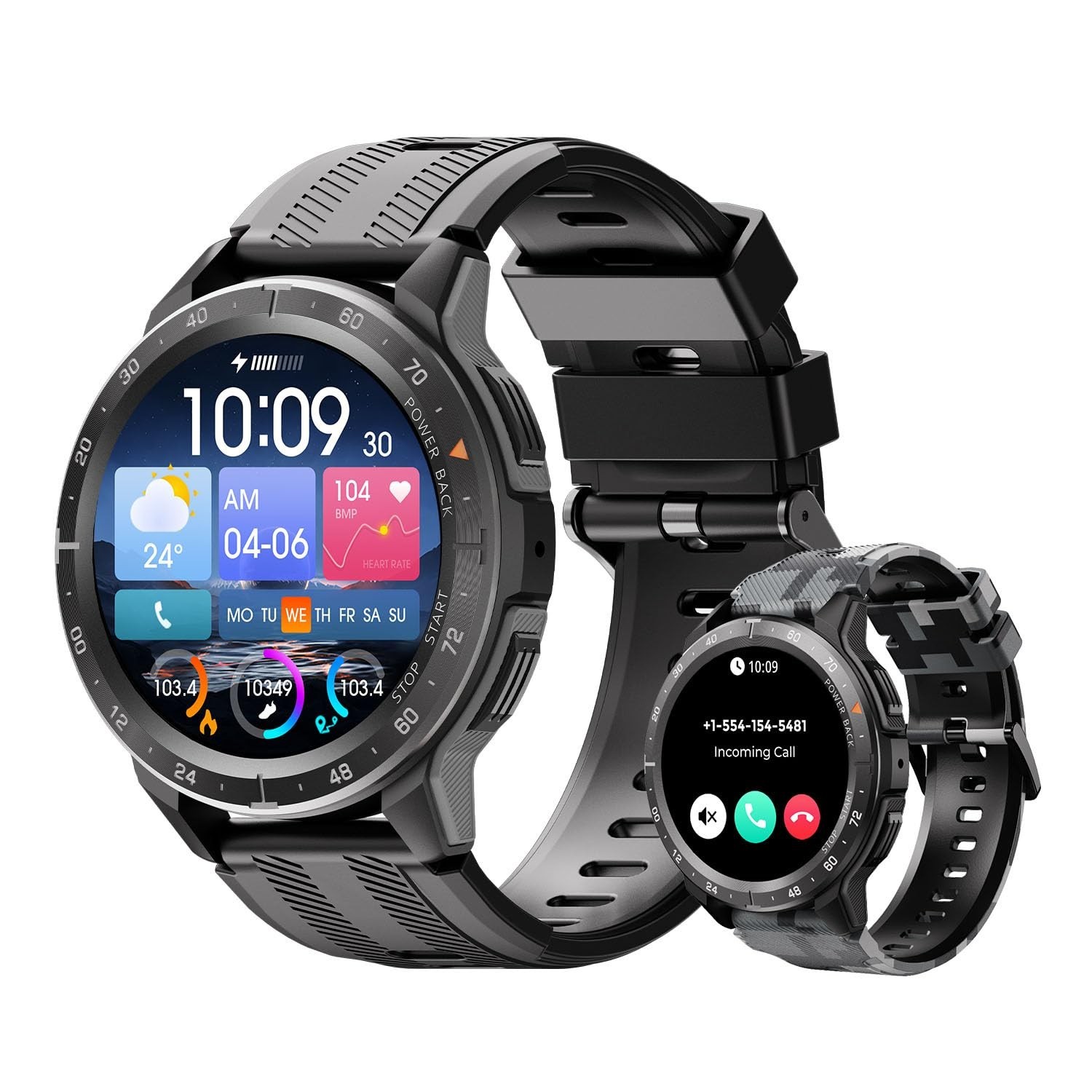 VIRAN Military Smart Watches for Men, 5ATM Waterproof Rugged Smart Watch with…