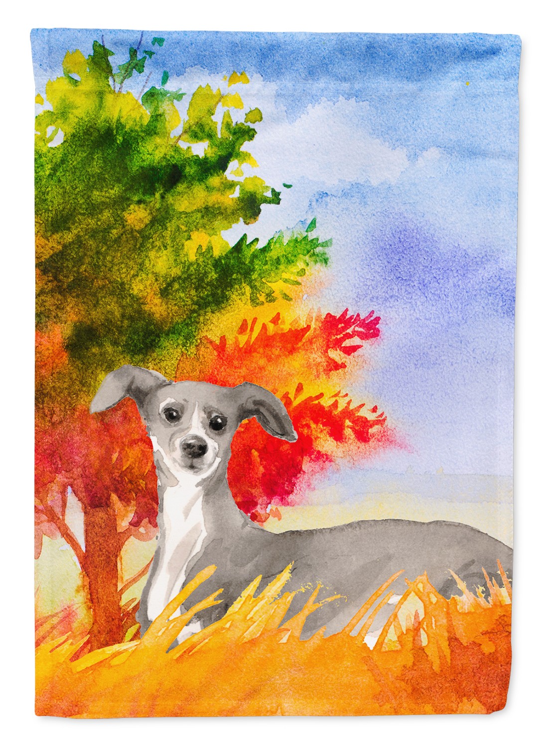 Caroline’s Treasures Fall Italian Greyhound Garden Flag CK1939GF