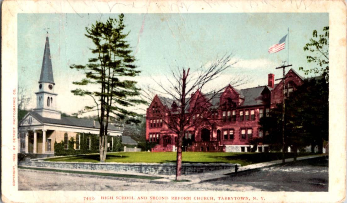 Tarrytown New York NY : CHURCH SCENE j/13 BC2777