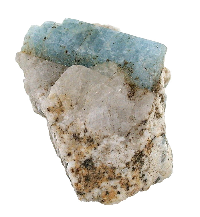 1 1/10 x 4/5 Inch Aquamarine Crystal In Host Rock Gemstone Specimen CS502/52725