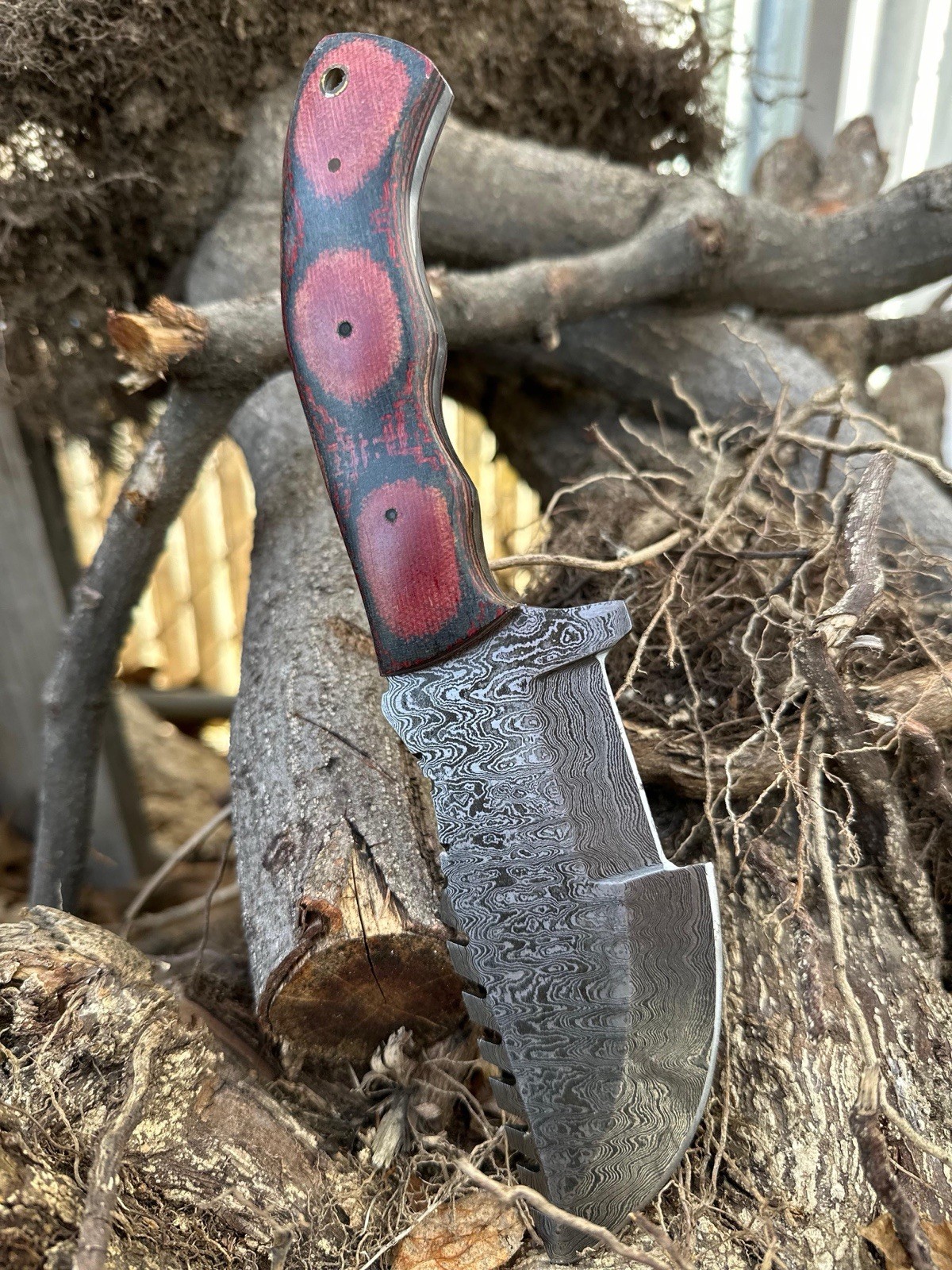 Custom Hand Forged Fix Blade HunTing Tracker Knife Full Tang Tom Brown