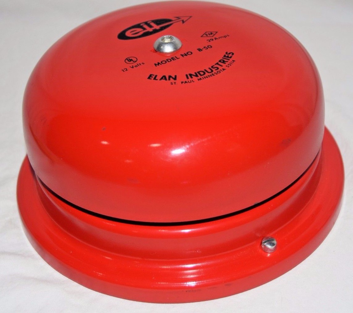 Vintage Fire Alarm Bell Model B-50 by Elan Industries eii 12 Volts 0.29A