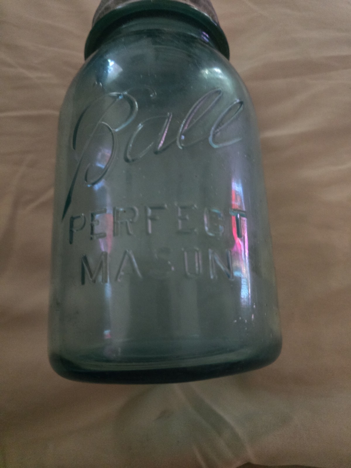 Vintage Ball “PERFECT MASON” Quart Aqua Blue Jar #11, 1923-1933