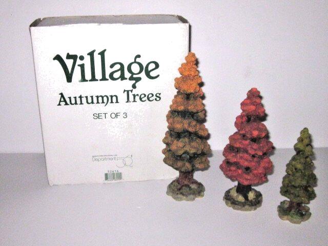 DEPT. 56 VILLAGE AUTUMN TREES #52616 SET OF 3 BRAND NEW IN BOX