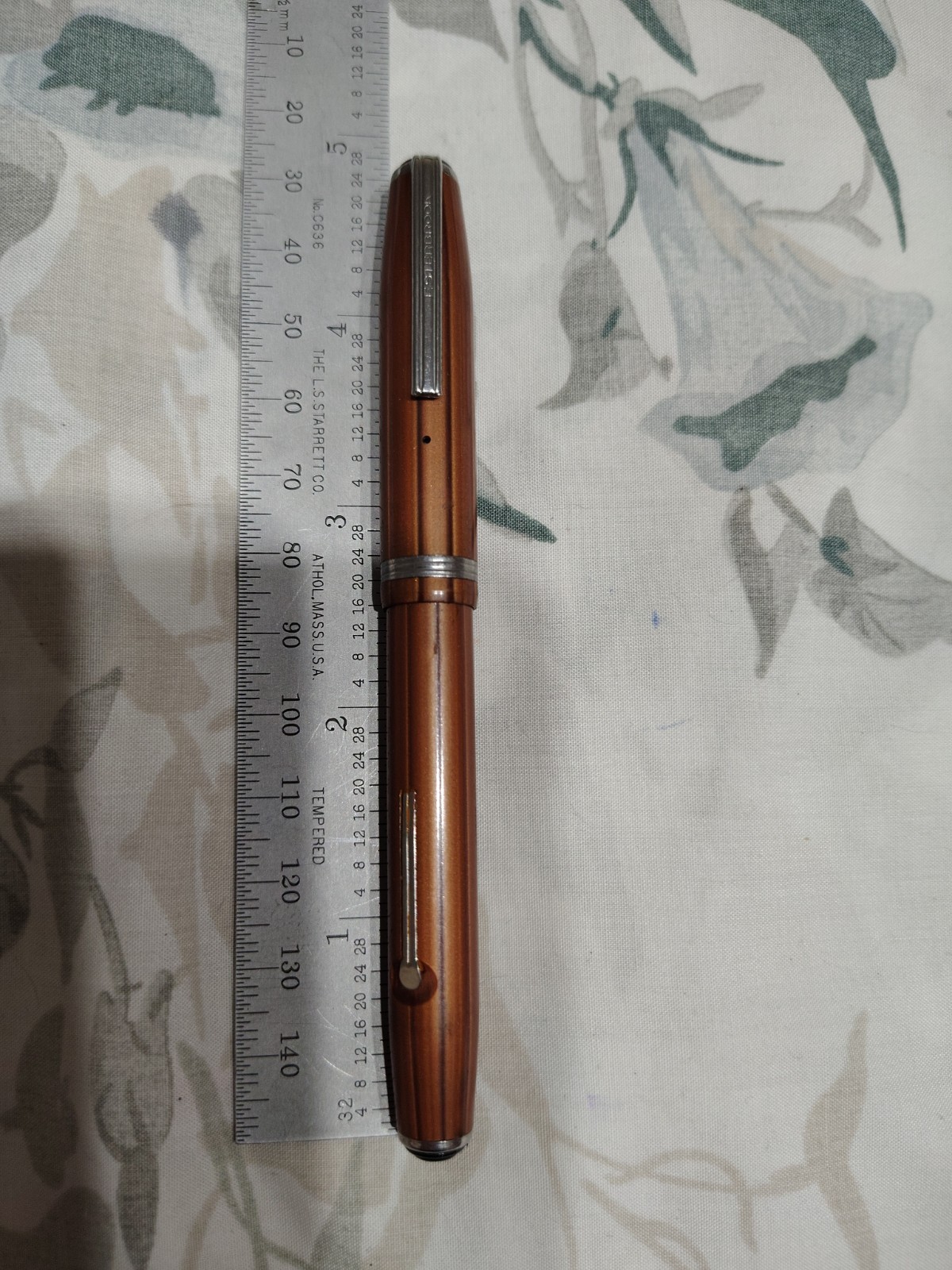 ESTERBROOK SLIM SIZE FOUNTAIN PEN BROWN MARBLE RESIN 9556 FINE NIB #2