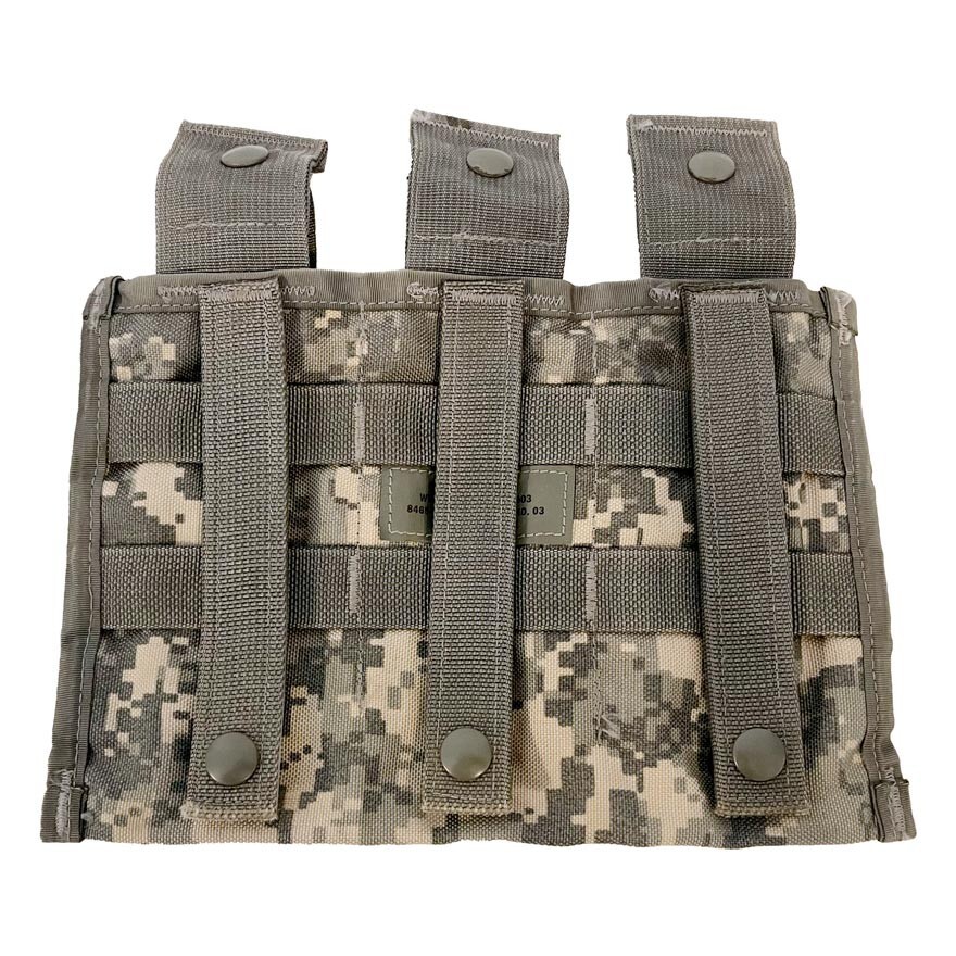 6 Pack Of US Army Surplus MOLLE II Triple STANAG/M4 Magazine Pouches ACU EXC