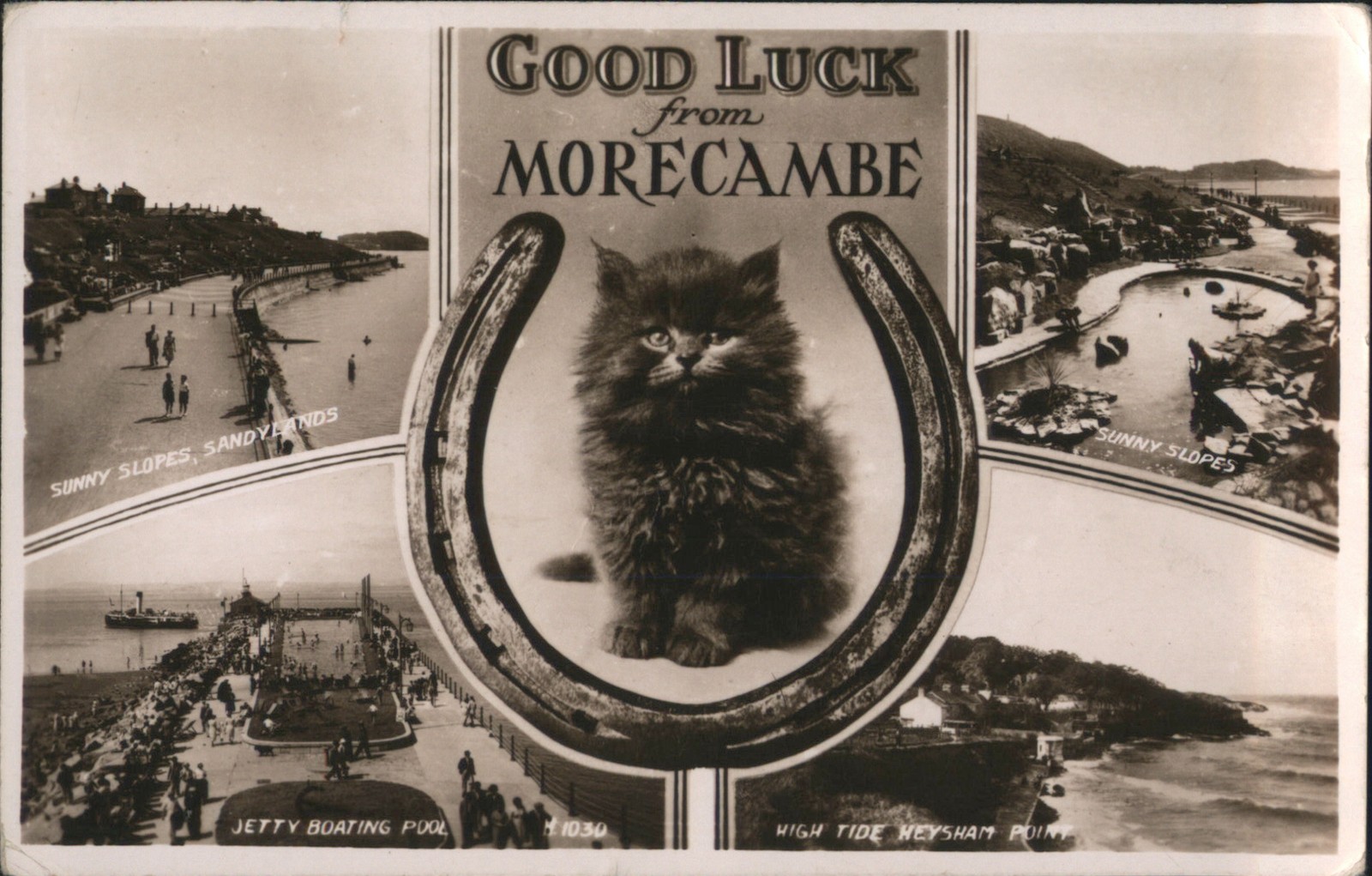 Lancashire Morecambe, United Kingdom Good Luck from Morecambe with Kitten