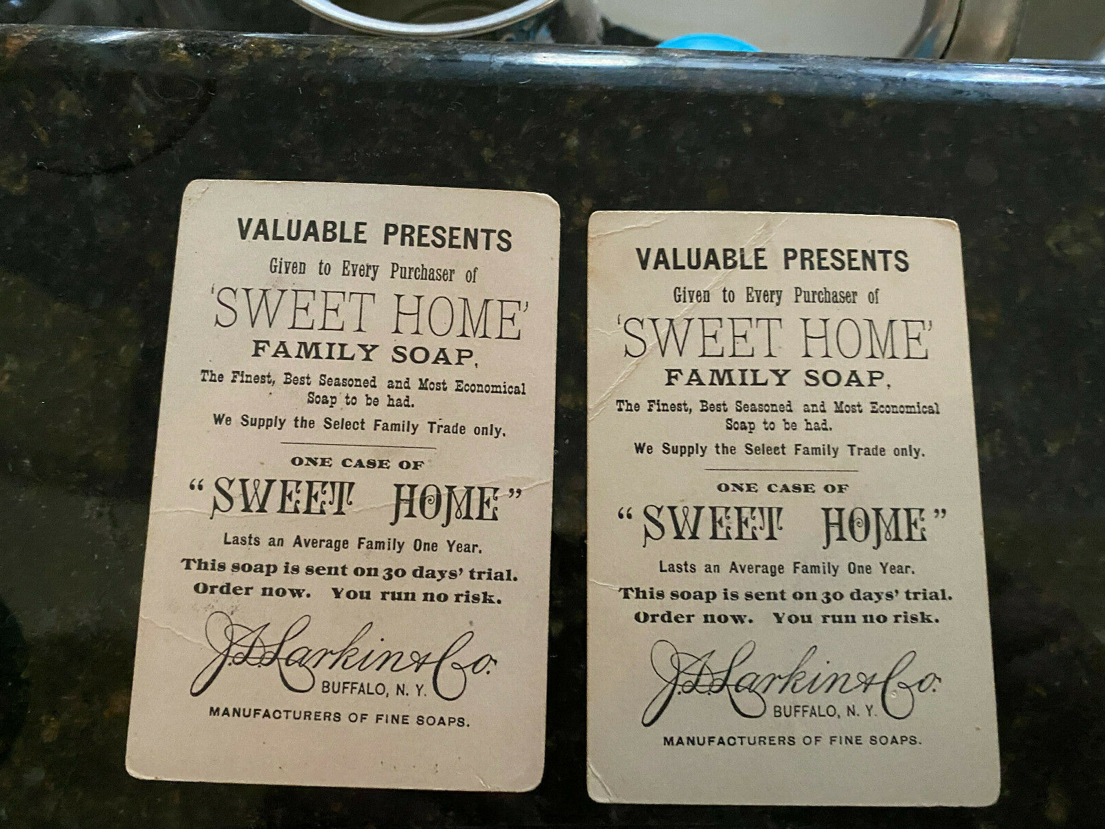 1885? J.D. Larkin & Co. Sweet Home Soap Card President – Madison & Tyler (2)