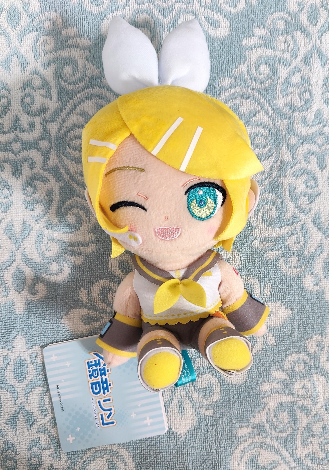 KAGAMINE RIN 6.3” Plush Hatsune Miku x Round1 Exclusive Vocaloid Collab NWT Sega