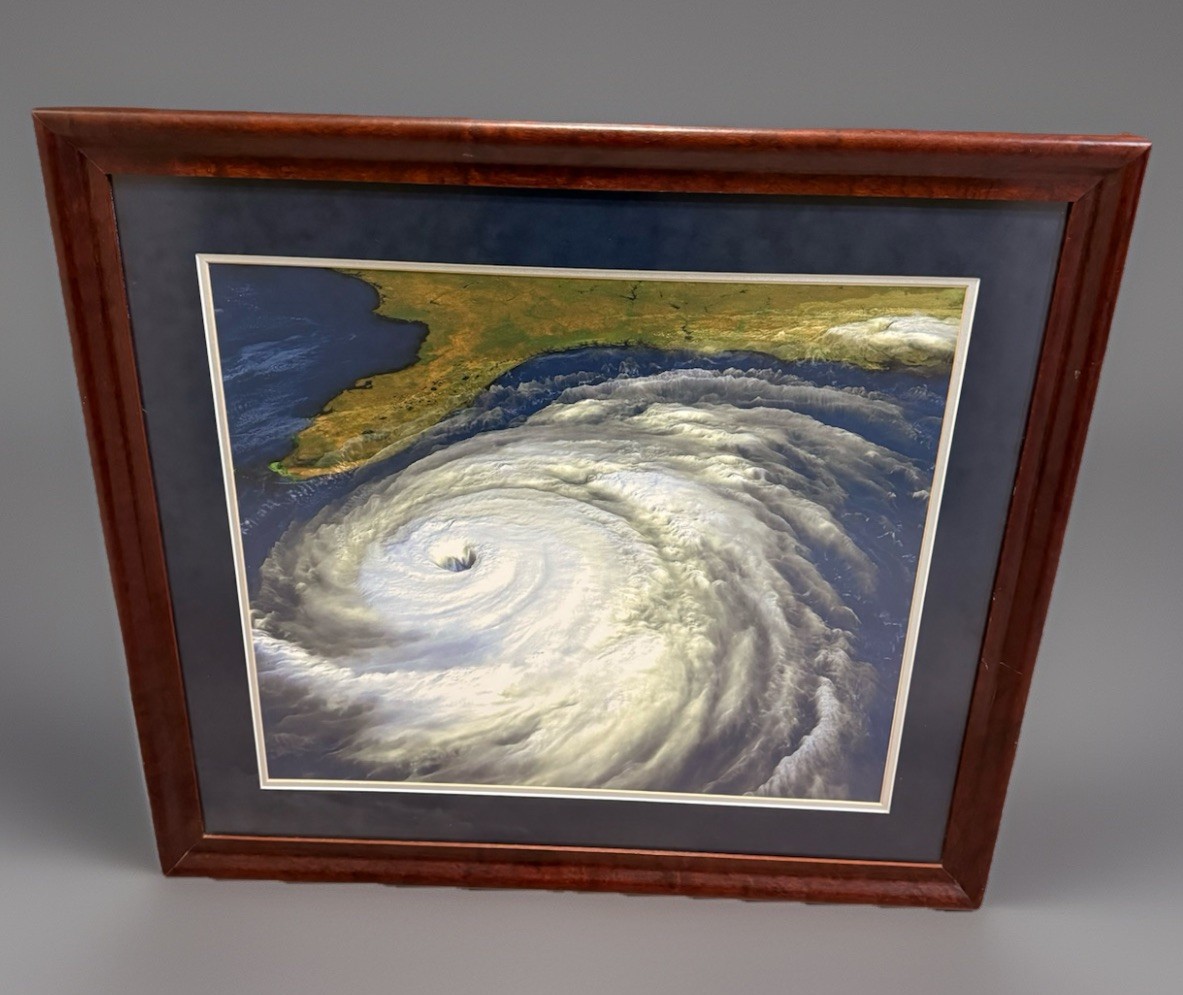 Hurricane Floyd Framed/Matted Satellite Image 29×33” Weather Wall Ready Vintage