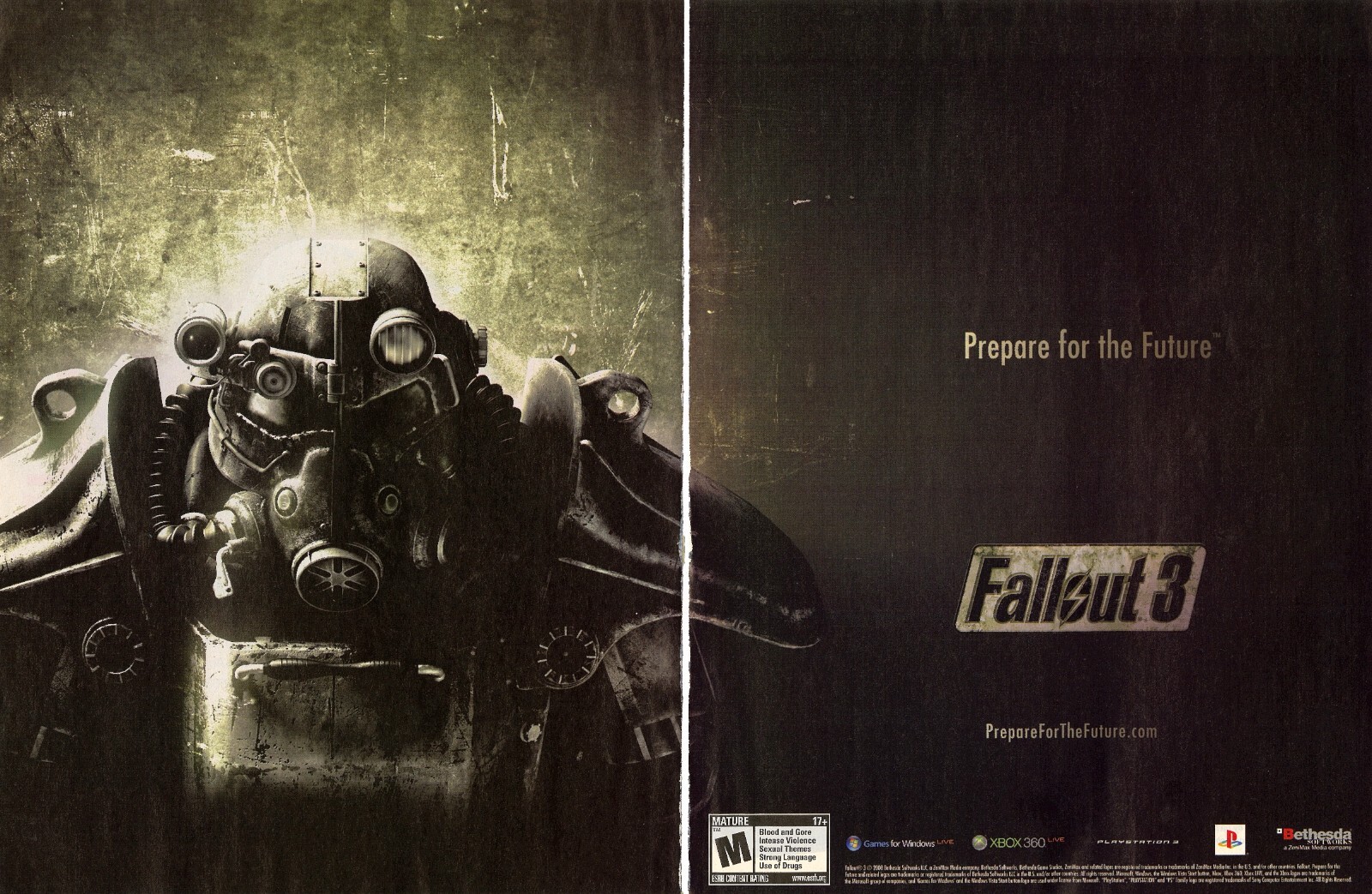 Fallout 3 Xbox 360 Playstation 3 PC PS3 Game Promo Ad Art Print Poster – Glossy