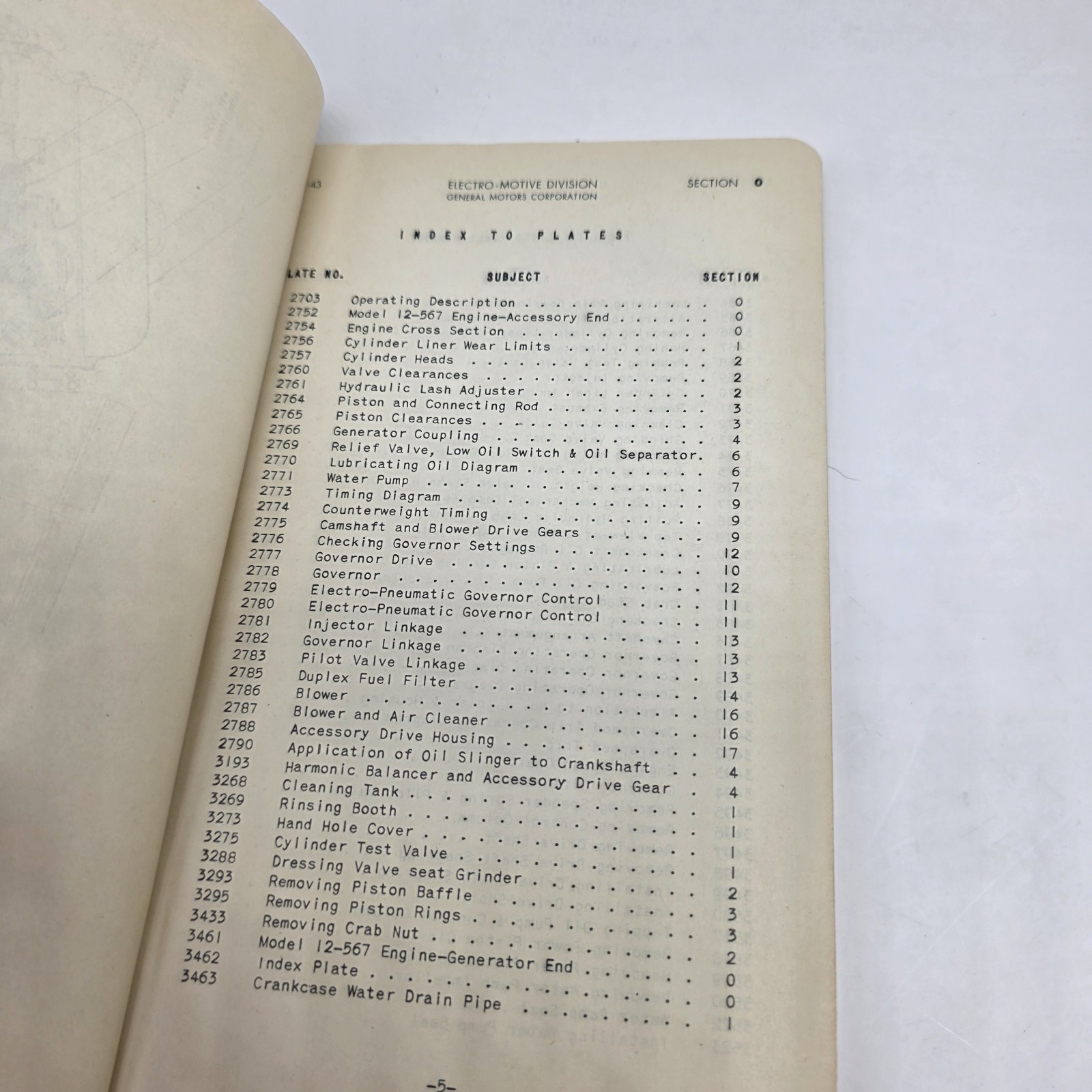 1943 GM Electro-Motive Division 567 Engine Maintenance Manual WWII Locomotive