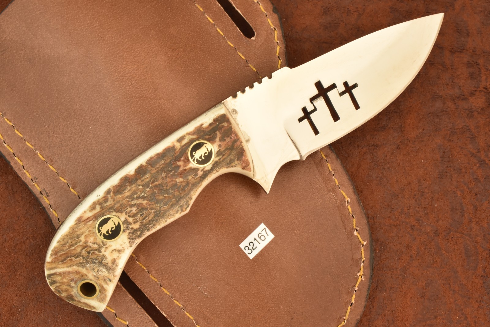 KILBY TRADITION PINE KNOT KY CUSTOM SERIES STAG PREMIUM FIXED BLADE KNIFE (32167