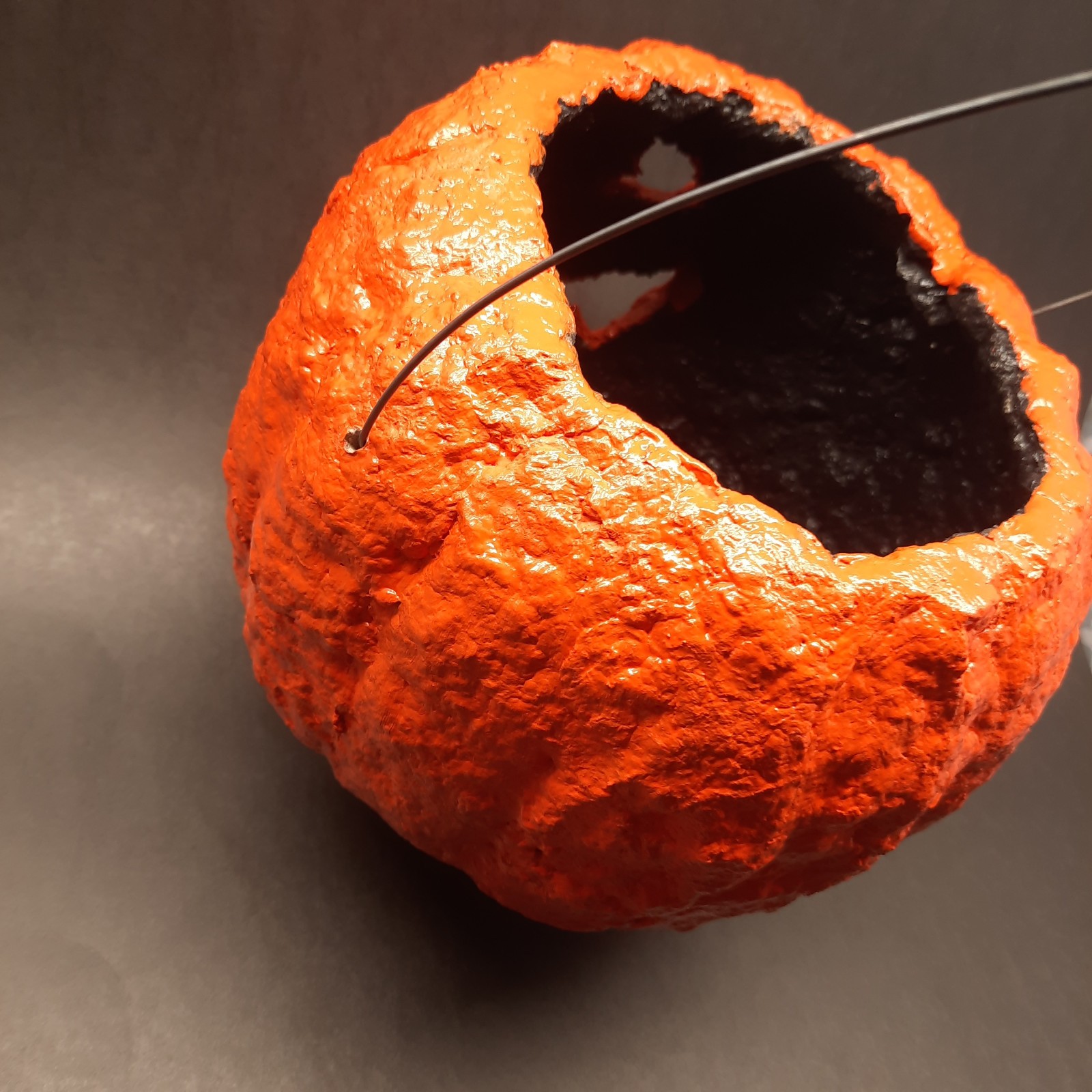 Vintage Style 7″ Thick Paper Mache Pulp Halloween Pumpkin Jack O Lantern