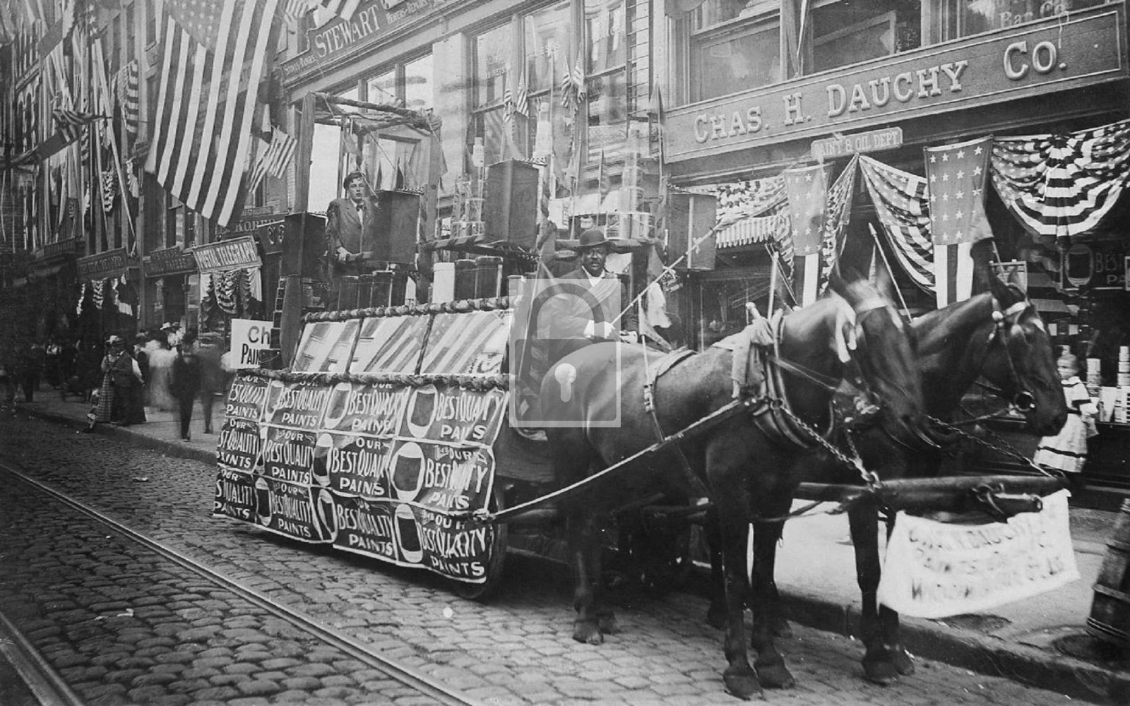 1908 Horse Drawn Float Dauchy Co Paint Troy New York NY – Reprint
